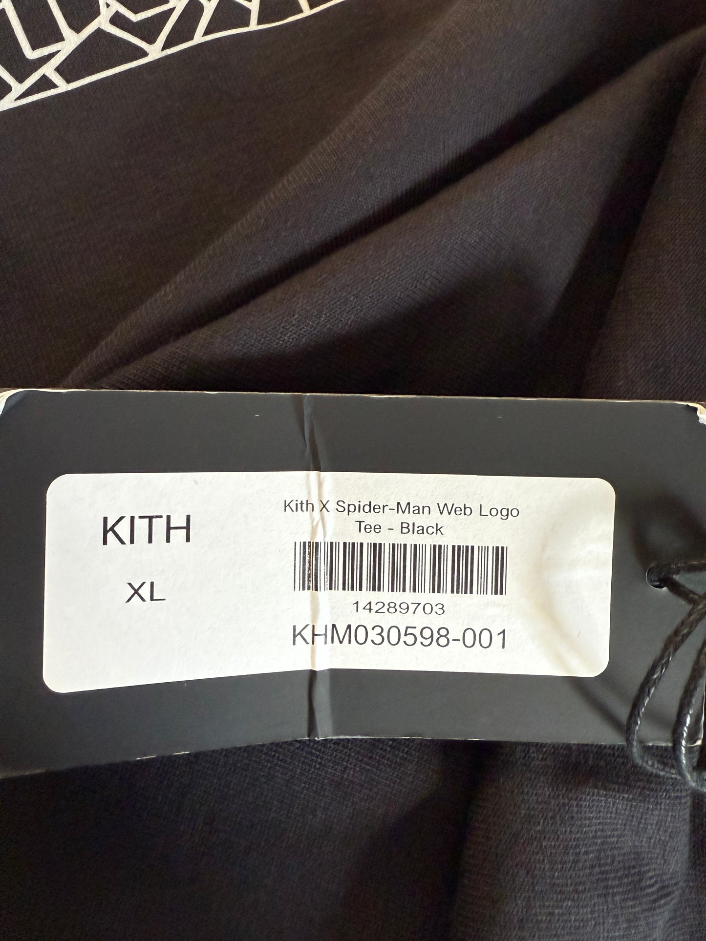 KITH X SPIDER-MAN WEB LOGO TEE - BLACK (NWT)