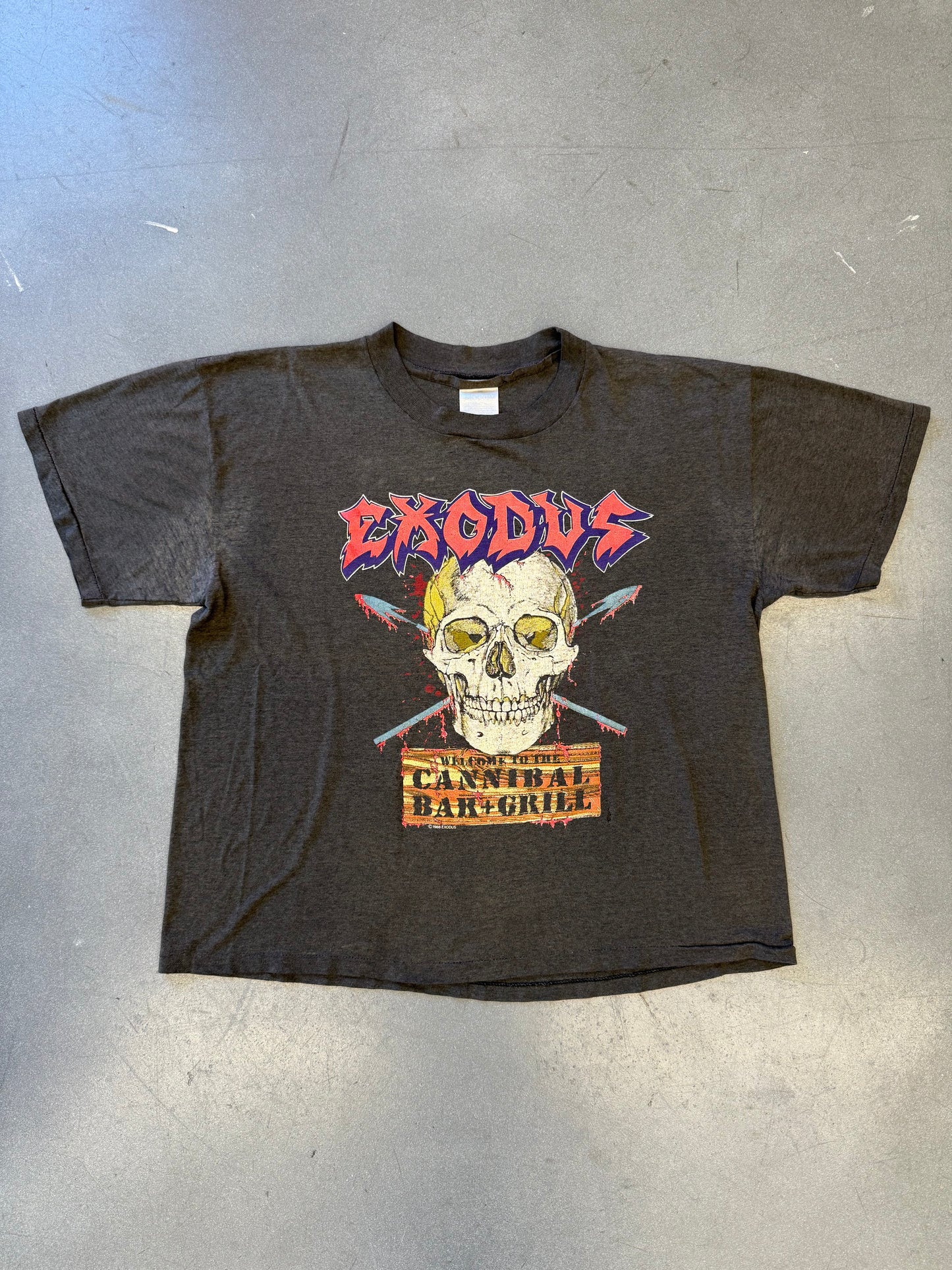 1988 EXODUS MEAT PARTY TOUR TEE (SILVER BROCKUM TAG)