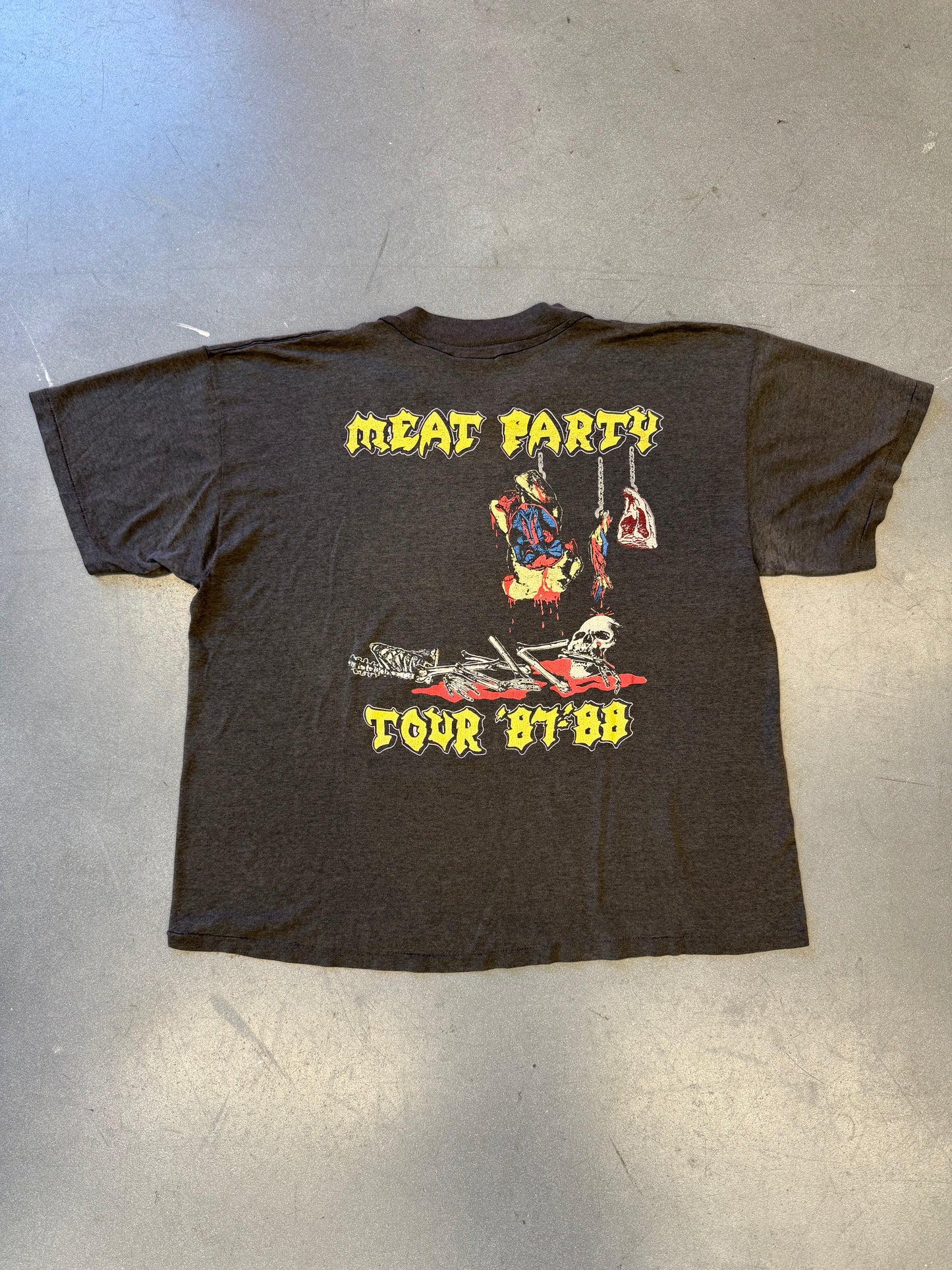 1988 EXODUS MEAT PARTY TOUR TEE (SILVER BROCKUM TAG)