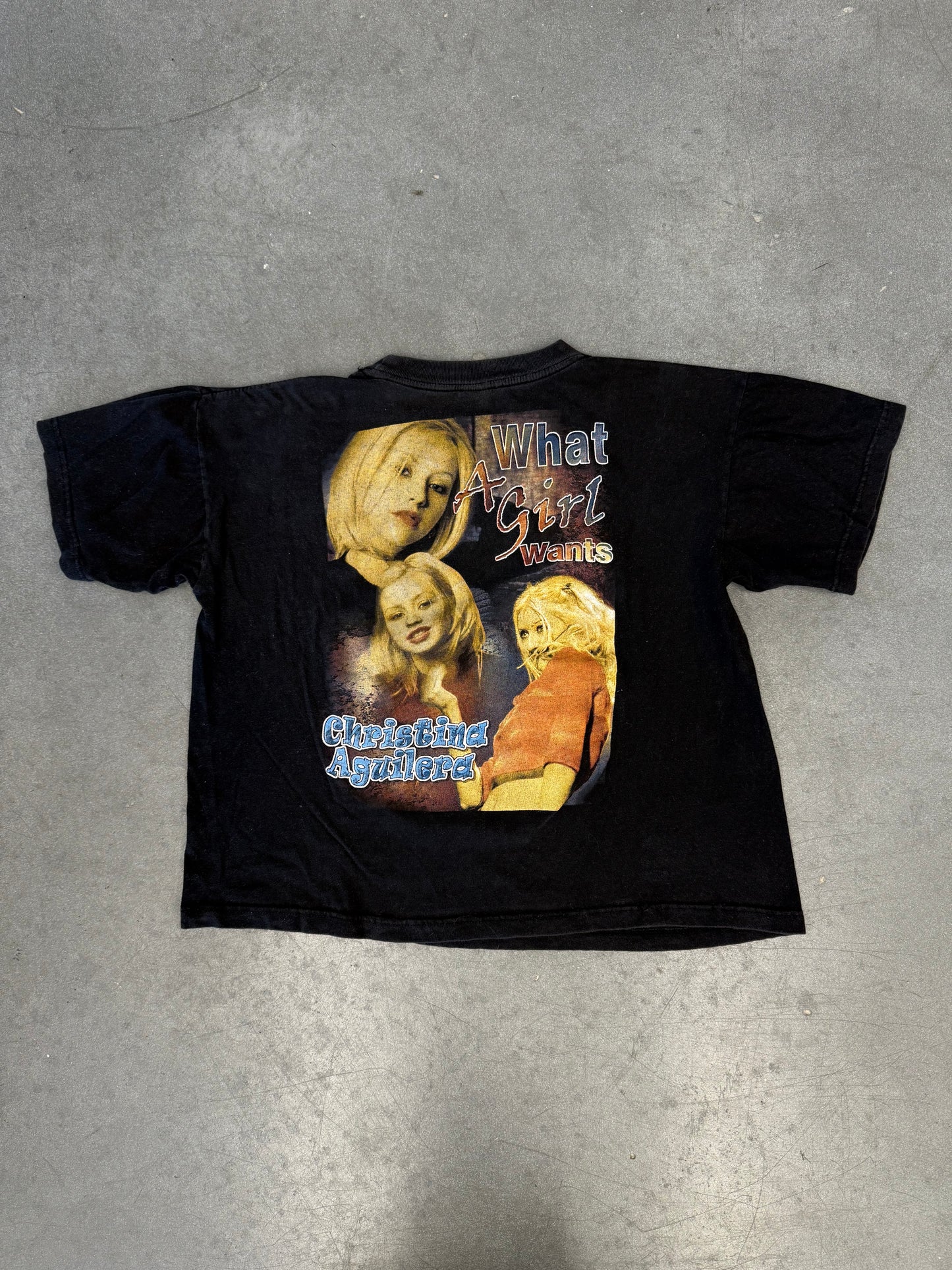 00'S CHRISTINA AGUILERA "WHAT A GIRL WANTS" RAP STYLE TEE (USA TAG)
