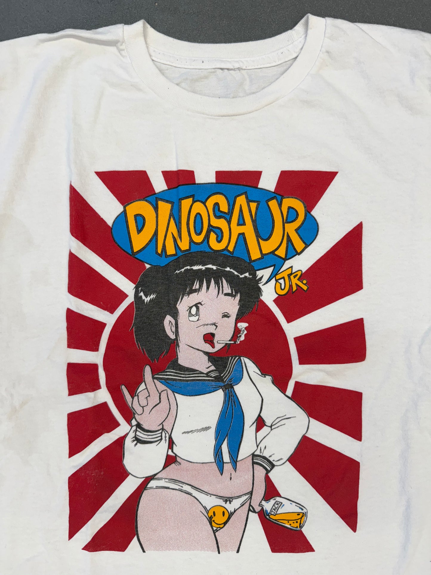 00'S DINOSAUR JR ANIME GIRL SMOKING CROPPED TEE (PULLED TAG)