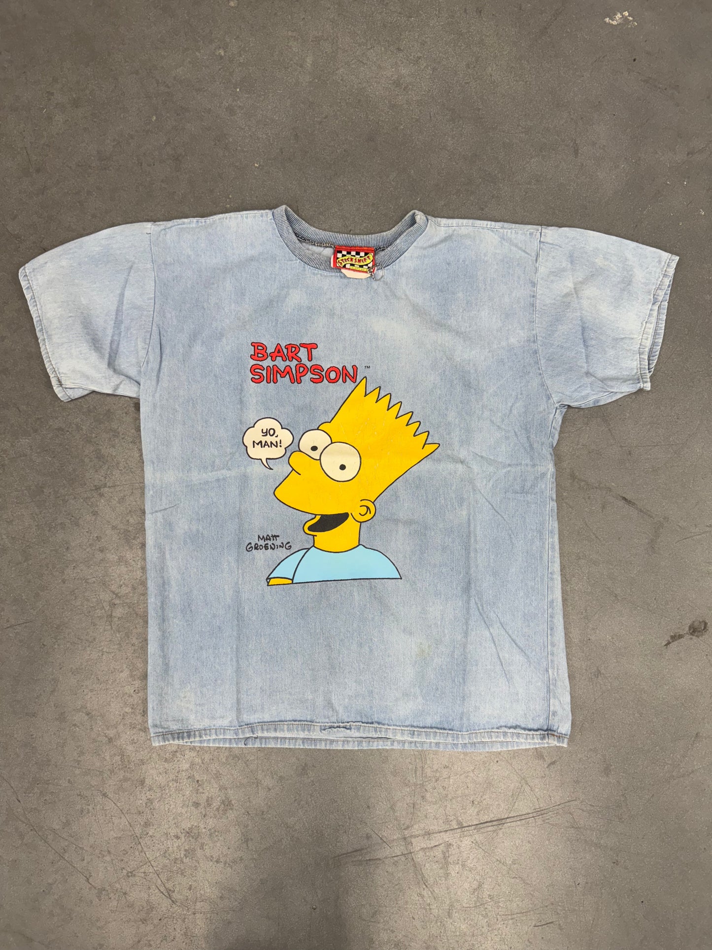 1990 BART SIMPSON "YO, MAN" DENIM TEE (STICKSHIFT TAG)