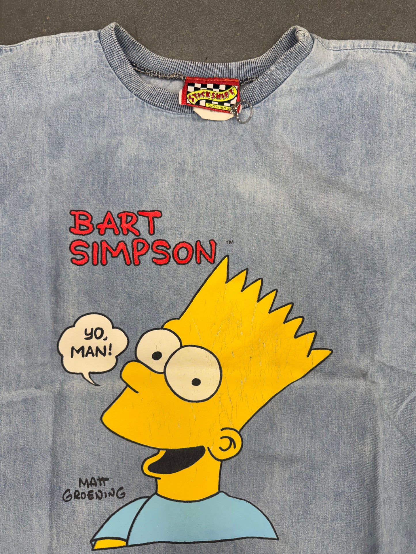 1990 BART SIMPSON "YO, MAN" DENIM TEE (STICKSHIFT TAG)