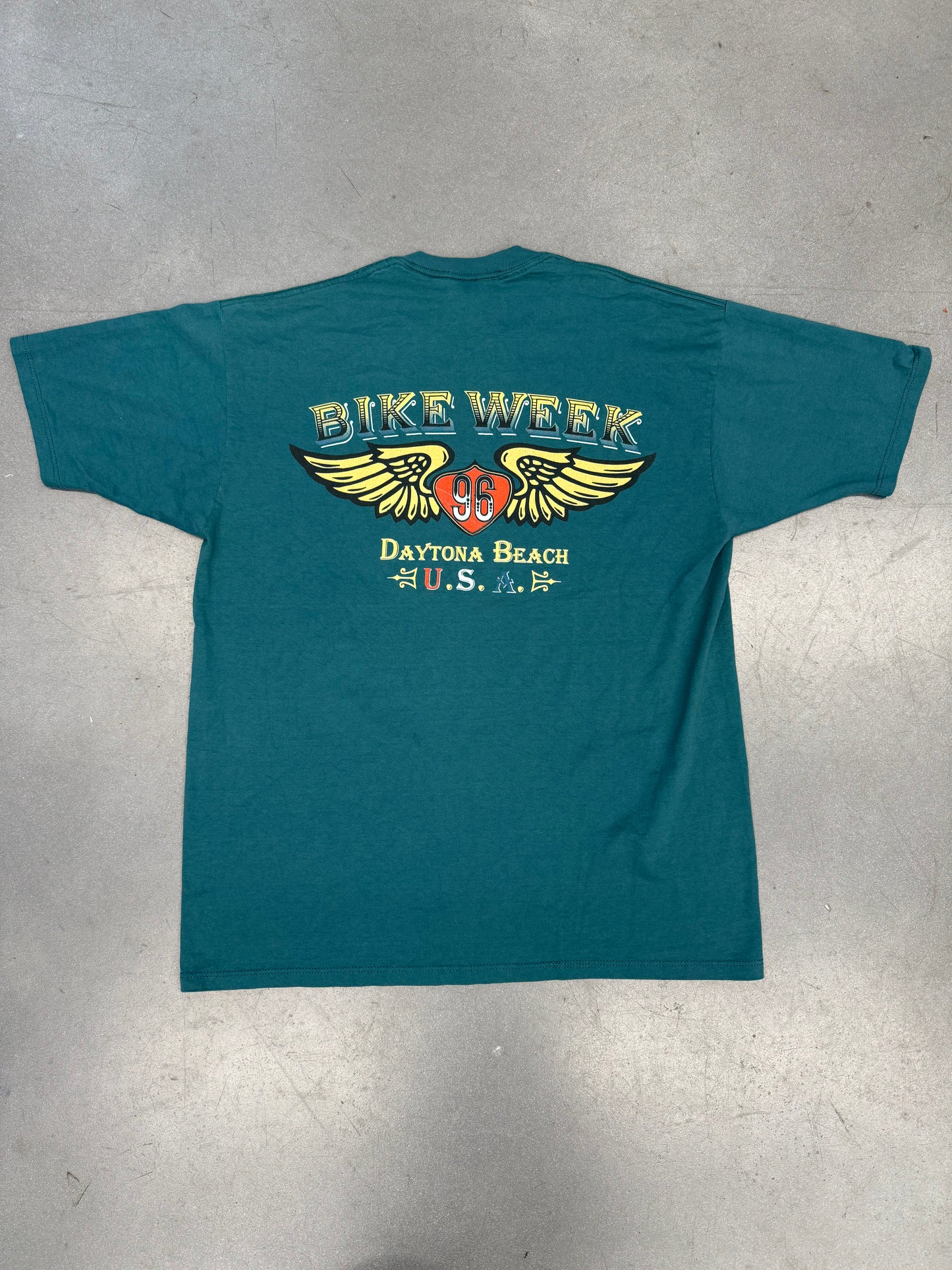 1996 BIKE WEEK DAYTONA BEACH "FREE SPIRIT" TEE (SHERRY'S BEST TAG)