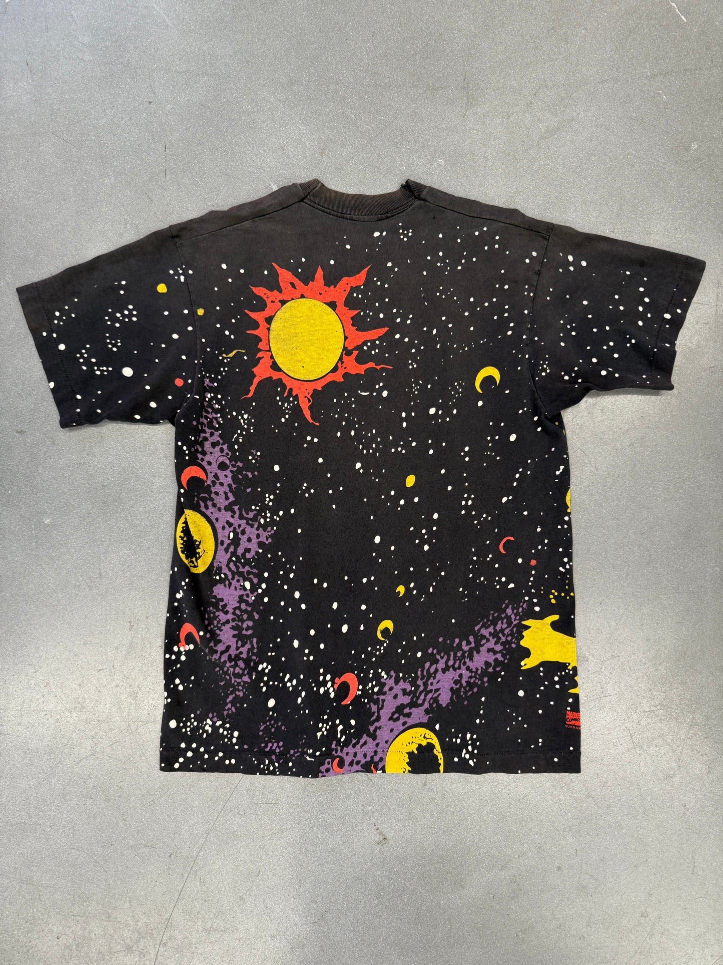MARVEL COMICS 1994 SILVER SURFER MEGA PRINT TEE (FOTL TAG)