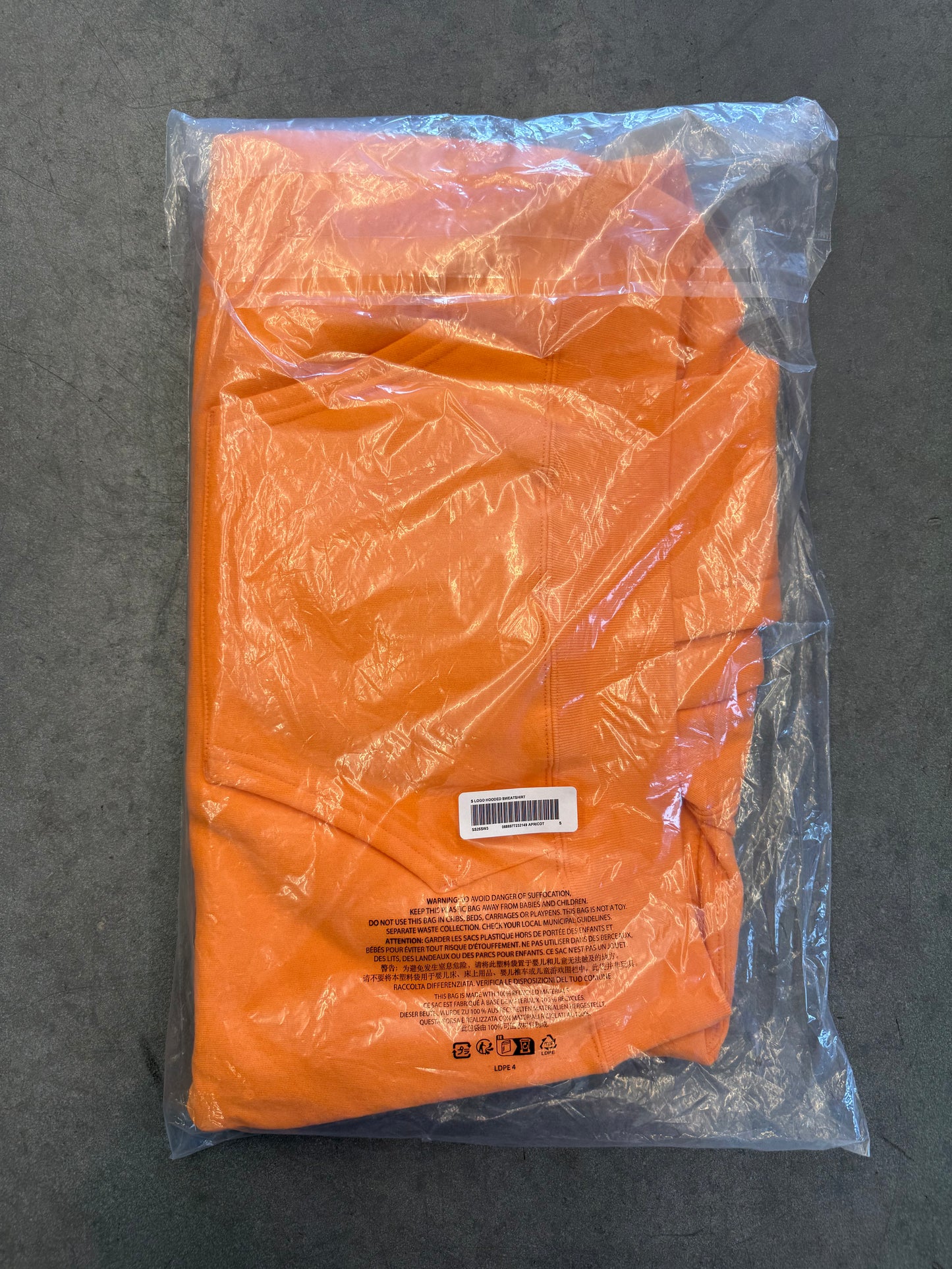 SS25 SUPREME S LOGO HOODED SWEATSHIRT - BRIGHT ORANGE (NEW)
