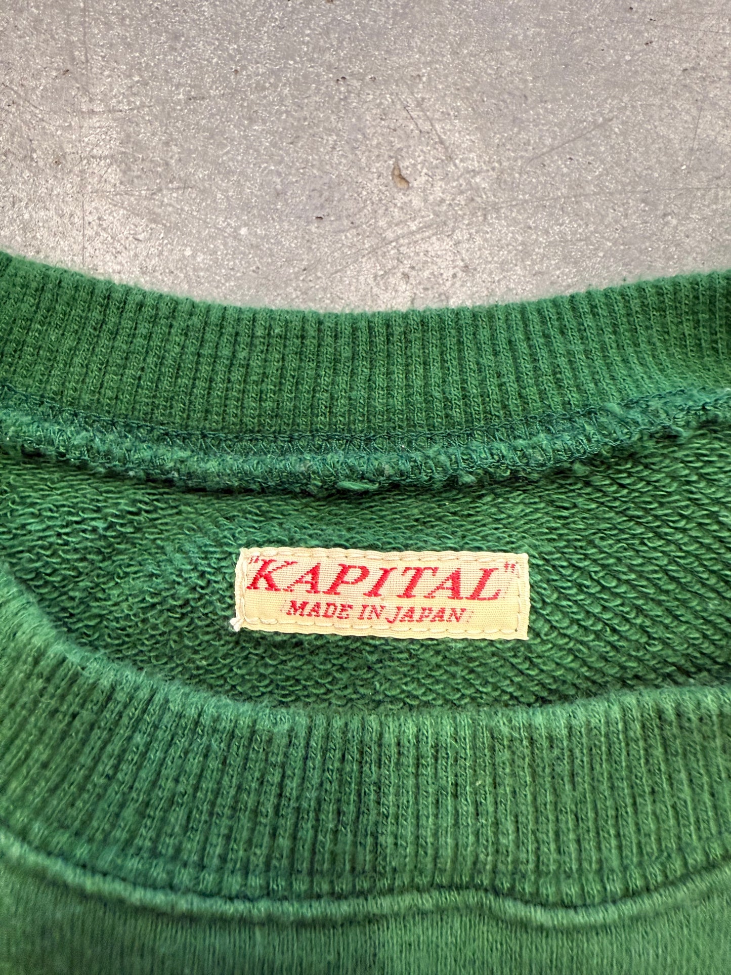 KAPITAL MENS BIG KOUNTRY LAUNDRY SWEATSHIRT - GREEN