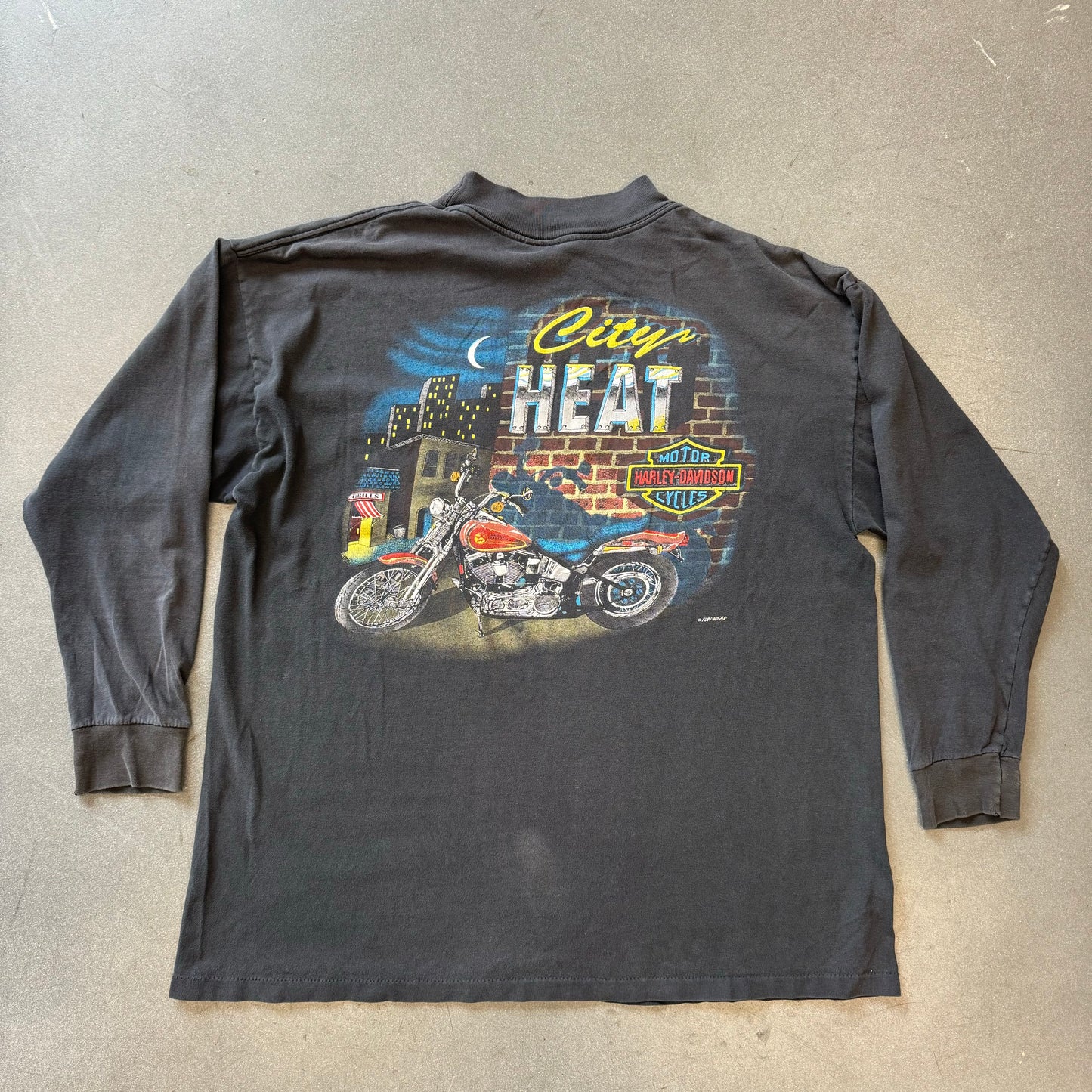 HARLEY-DAVIDSON CITY HEAT LS MOCK NECK TEE