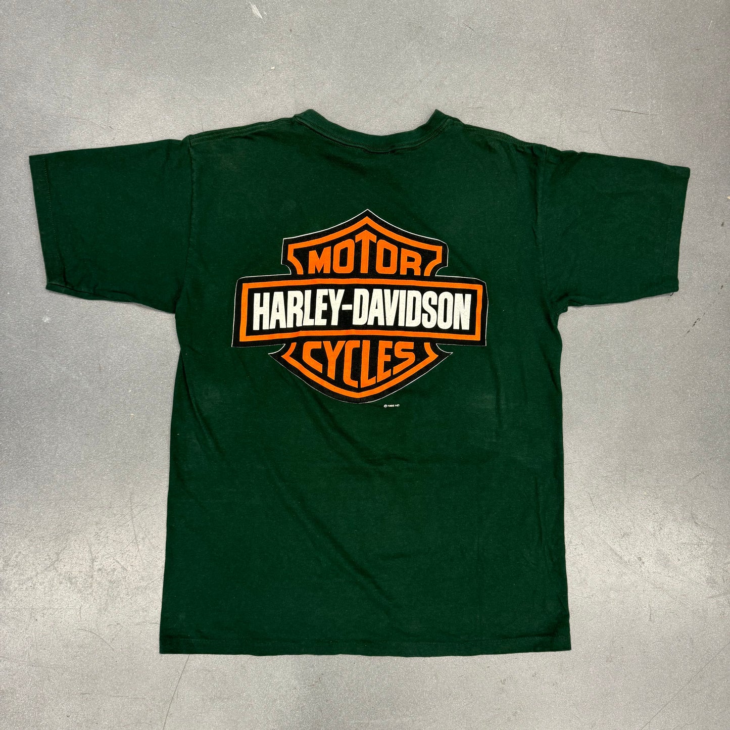 1995 HARLEY-DAVIDSON FUN WEAR YELLOW MOTORCYCLE TEE