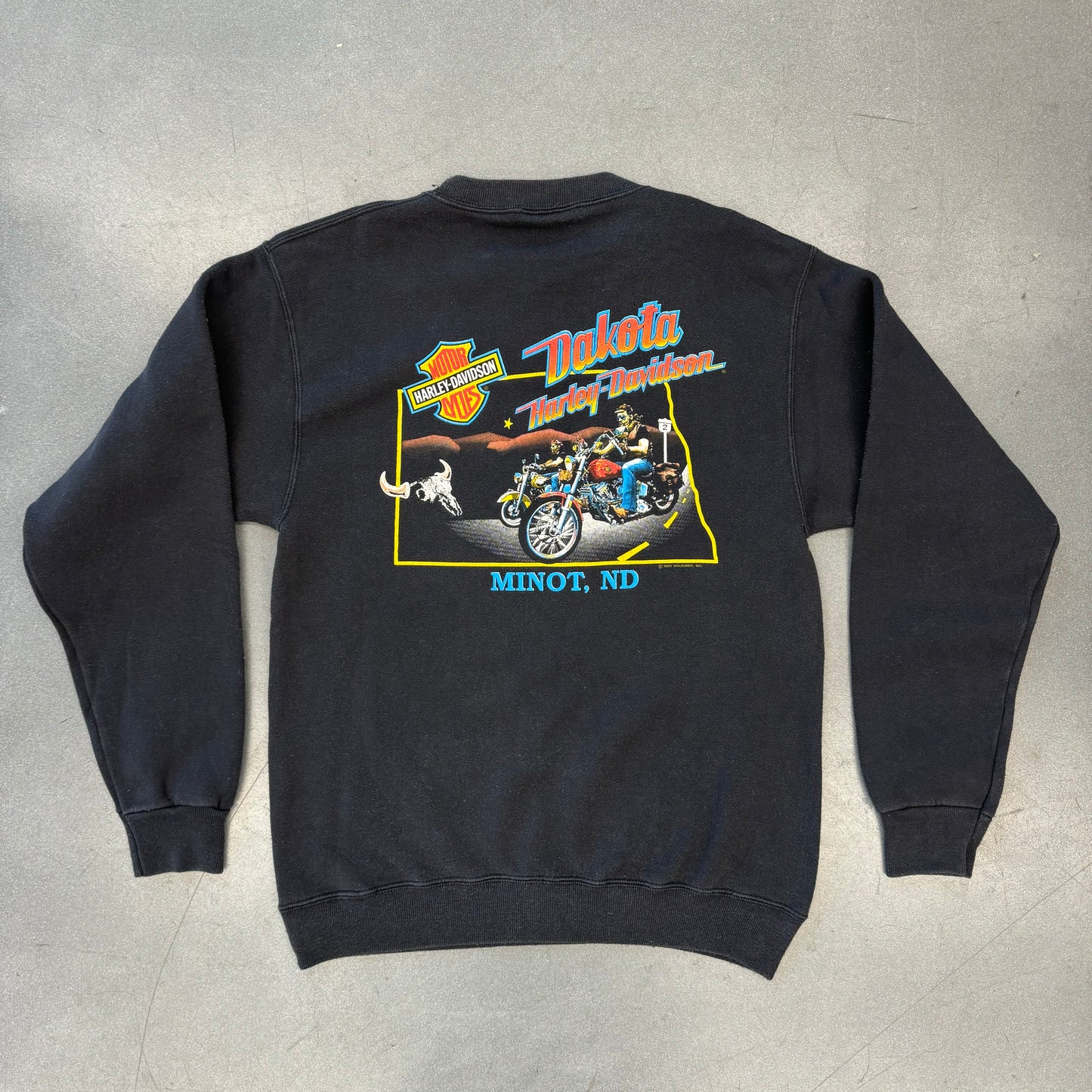 HARLEY-DAVIDSON USA 1992 MINOT, ND CREWNECK HOLOUBEX TAG