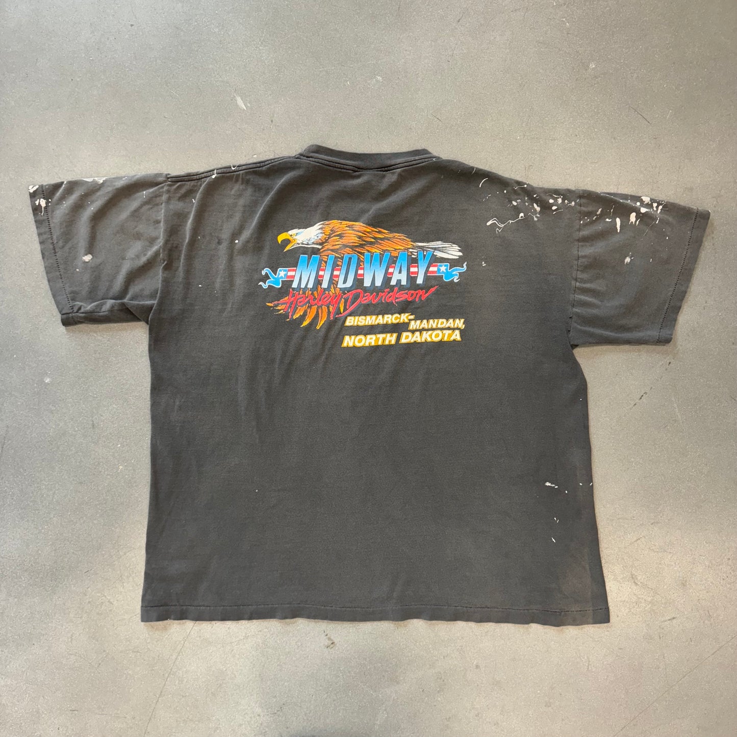 PAINT SPLATTER HARLEY-DAVIDSON MIDWAY BISMARCK-MANDAN, NORTH DAKTORA TEE