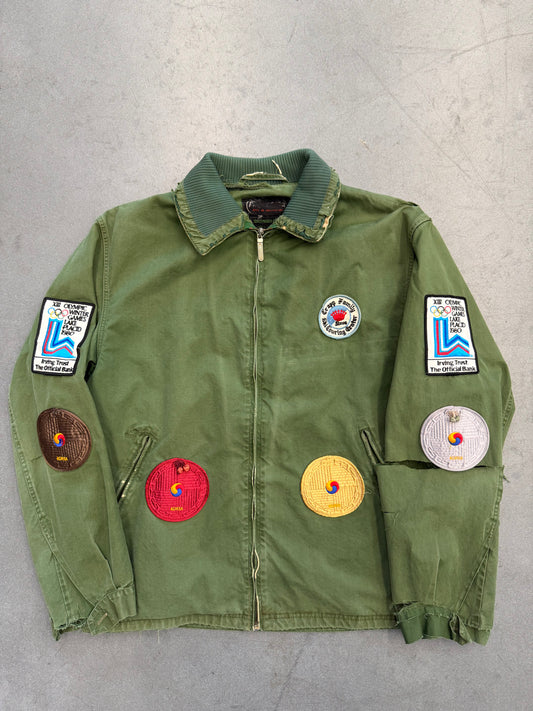 VINTAGE ABERCROMBIE & FITCH FULL ZIP KOREA PATCH ARMY JACKET