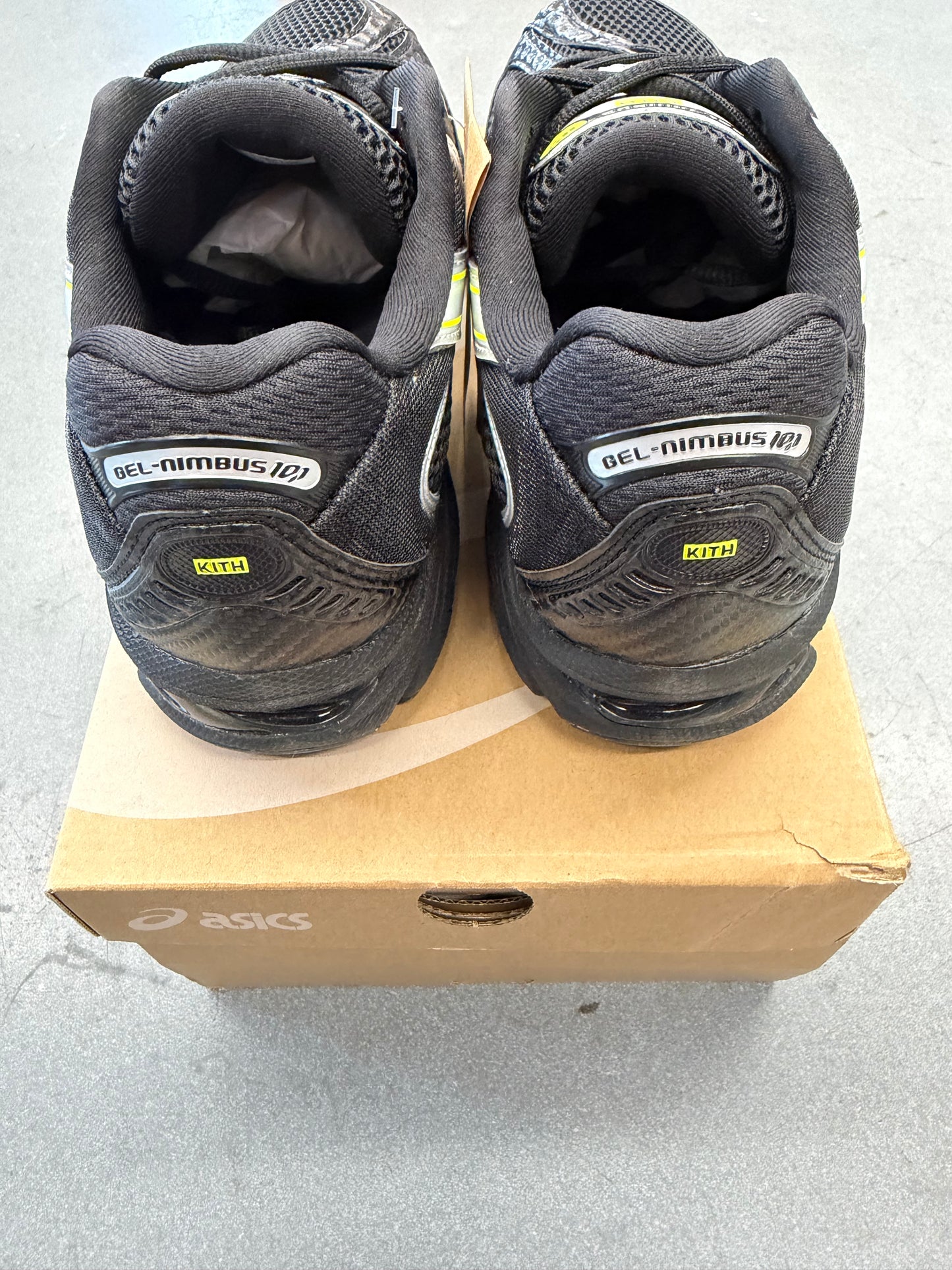 2025 ASICS GEL-NIMBUS 10.1 KITH BLACK PURE SILVER (W/BOX)