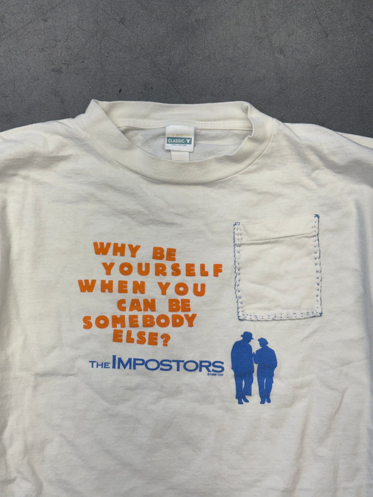 1998 THE IMPOSTERS CROPPED & HAND STITCHED POCKET TEE (CLASSIC TAG)