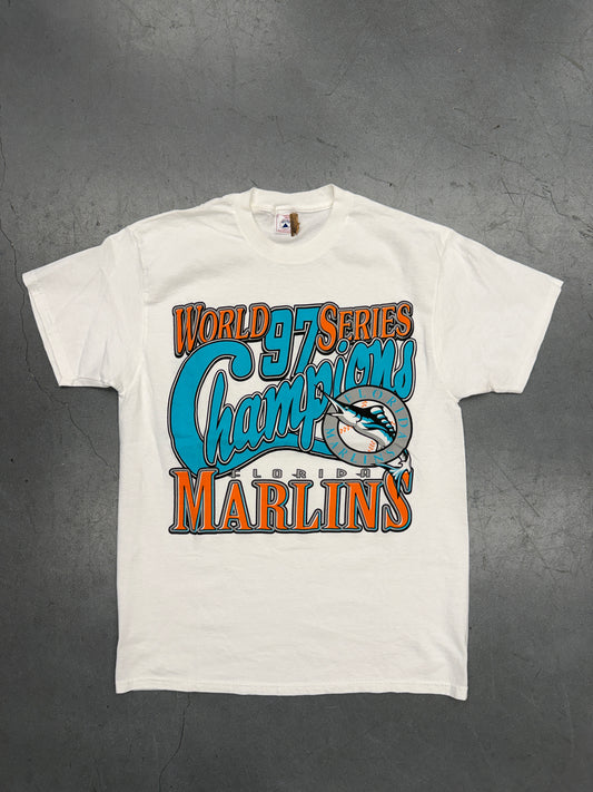 1997 FLORIDA MARLINS 97 WORLD SERIES CHAMPIONS TEE (DELTA TAG)
