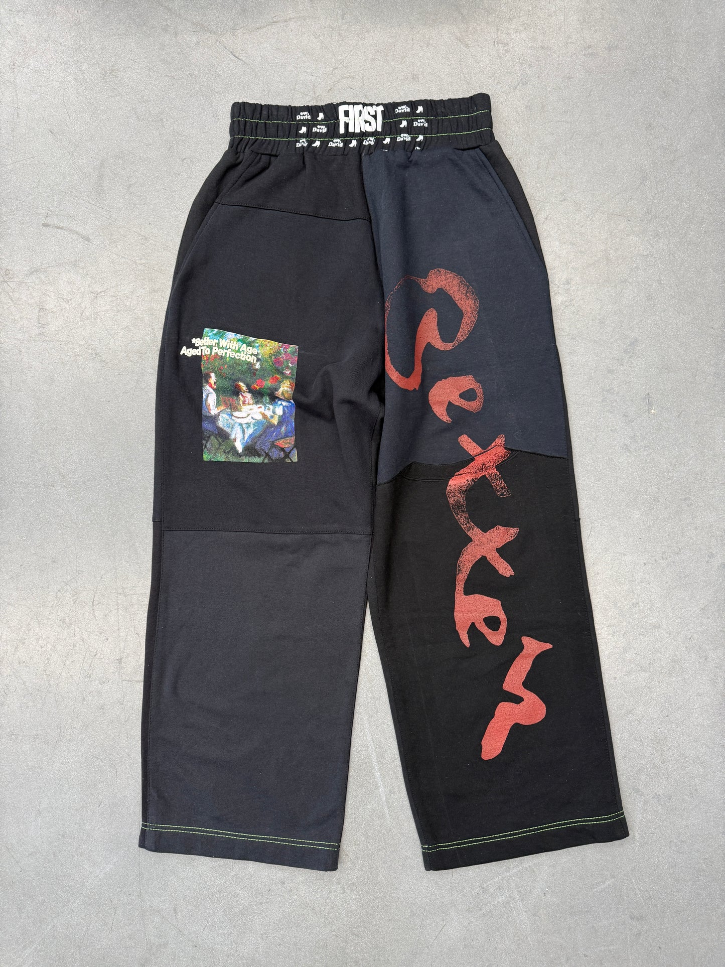 BETTER WITH AGE BLACK REMOIR RECONSTRUCTED SWEATPANT