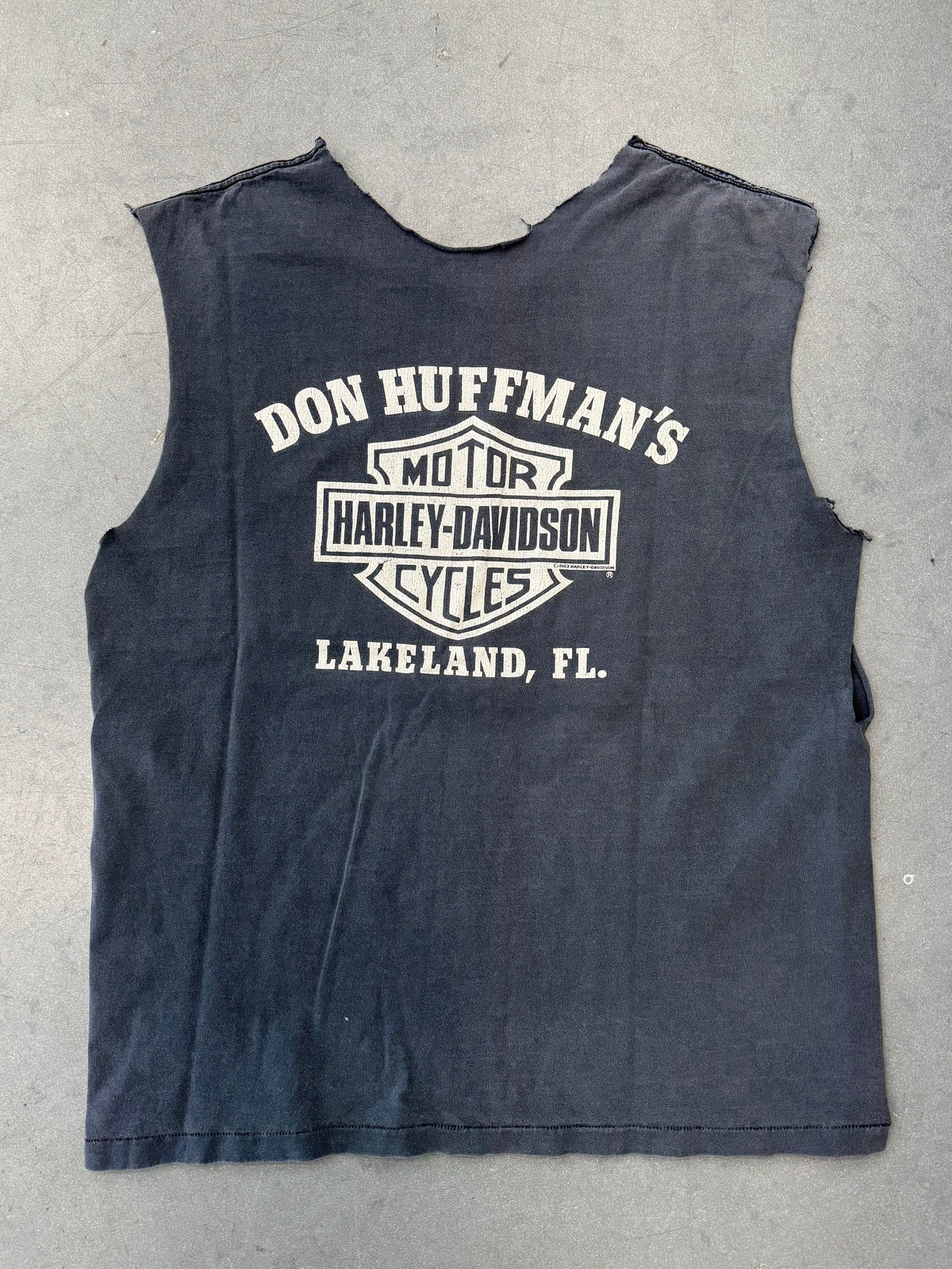 1990 HARLEY-DAVIDSON DON HUFFMAN'S LAKELAND, FL. CUT-OFF TEE