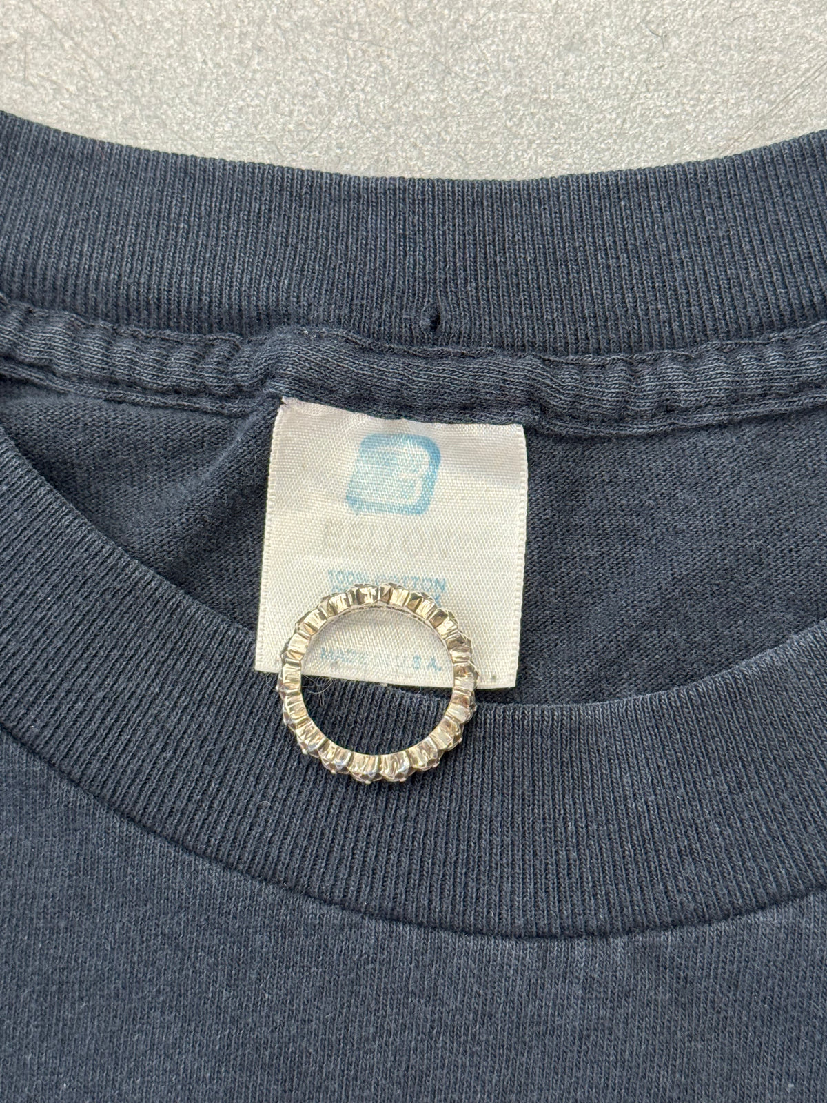 EARLY '90S CHROME HEARTS FIRST-BATCH VERTICAL LOGO LONG SLEEVE POCKET TEE (BELTON TAG)