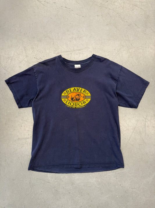 PORNSTAR BEAVER LIQUOR TASTE THE DIFFERENCE SKATE TEE (PORNSTAR TAG)