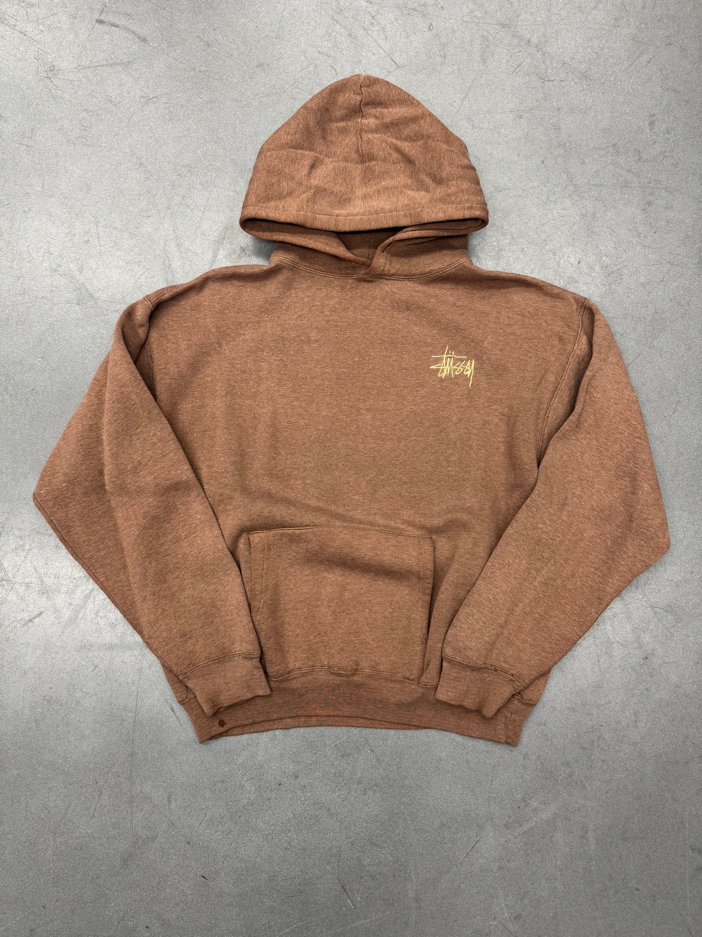 90S STUSSY EMBROIDERED SIDE LOGO HOODIE (MADE IN USA STUSSY TAG)