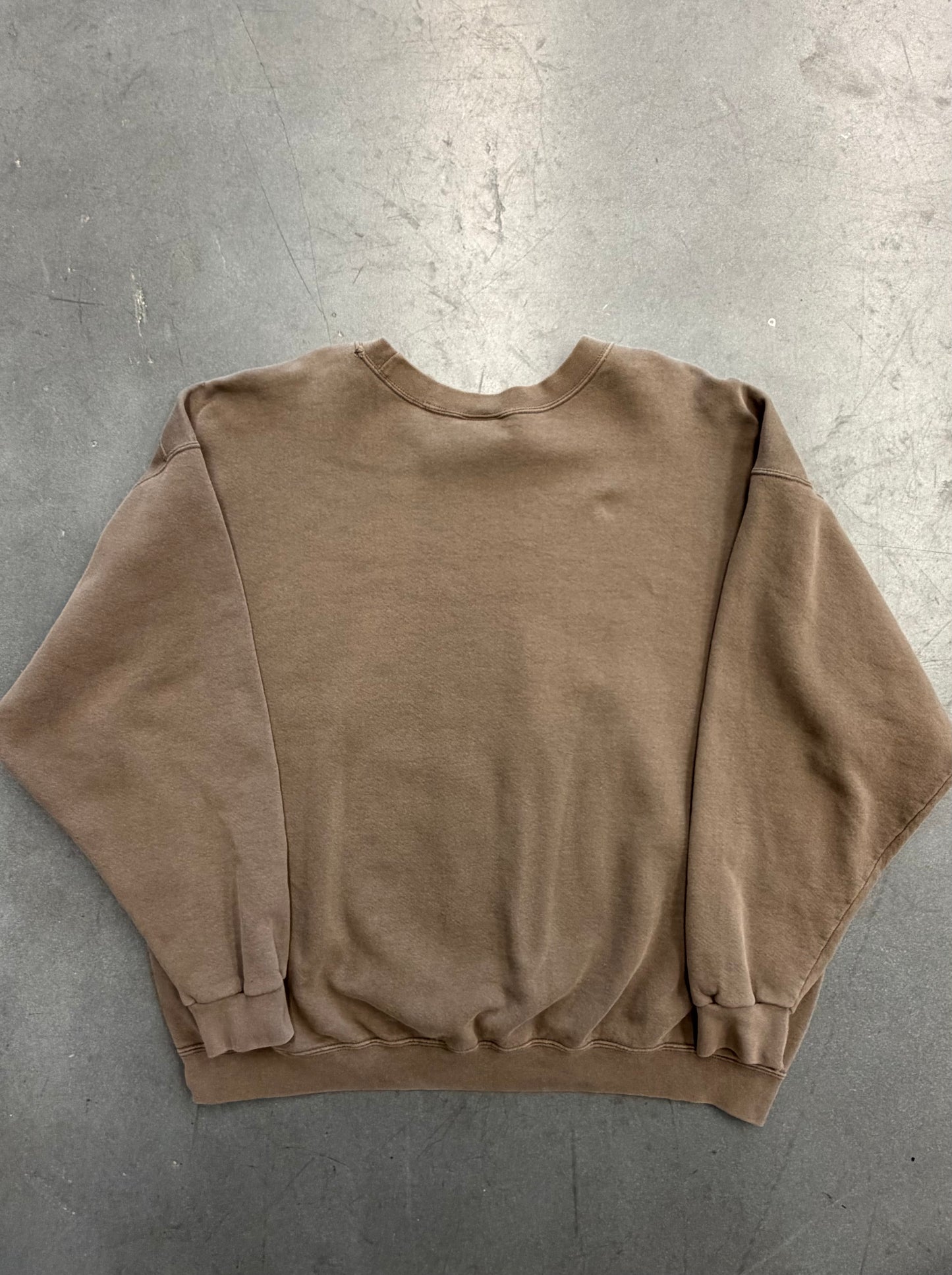 90S NIKE MOCHA TWO-TONE CHEST SWOOSH EMBROIDERED CREWNECK SWEATER