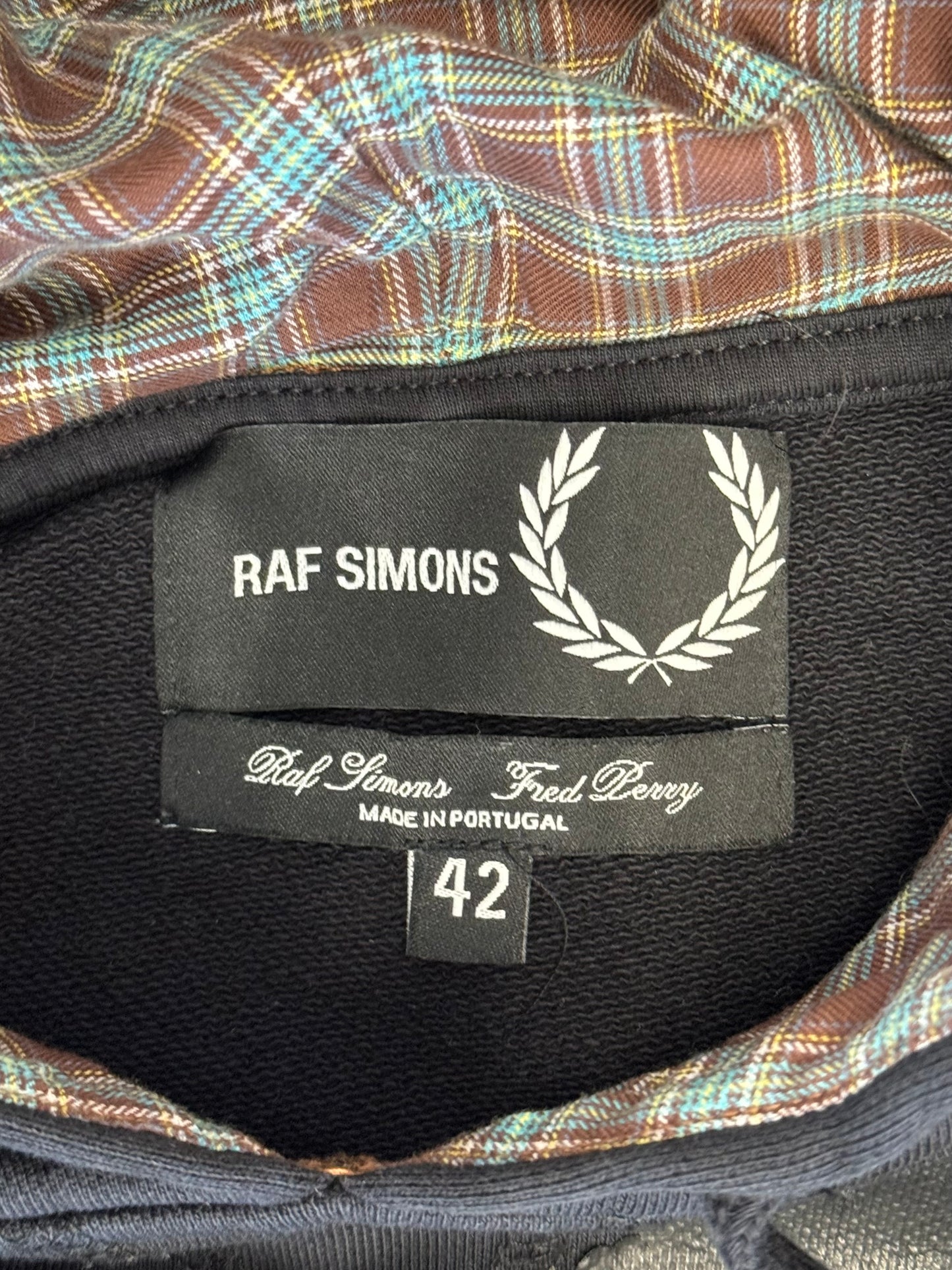 RAF SIMONS FRED PERRY TAPED HOODIE - BLACK