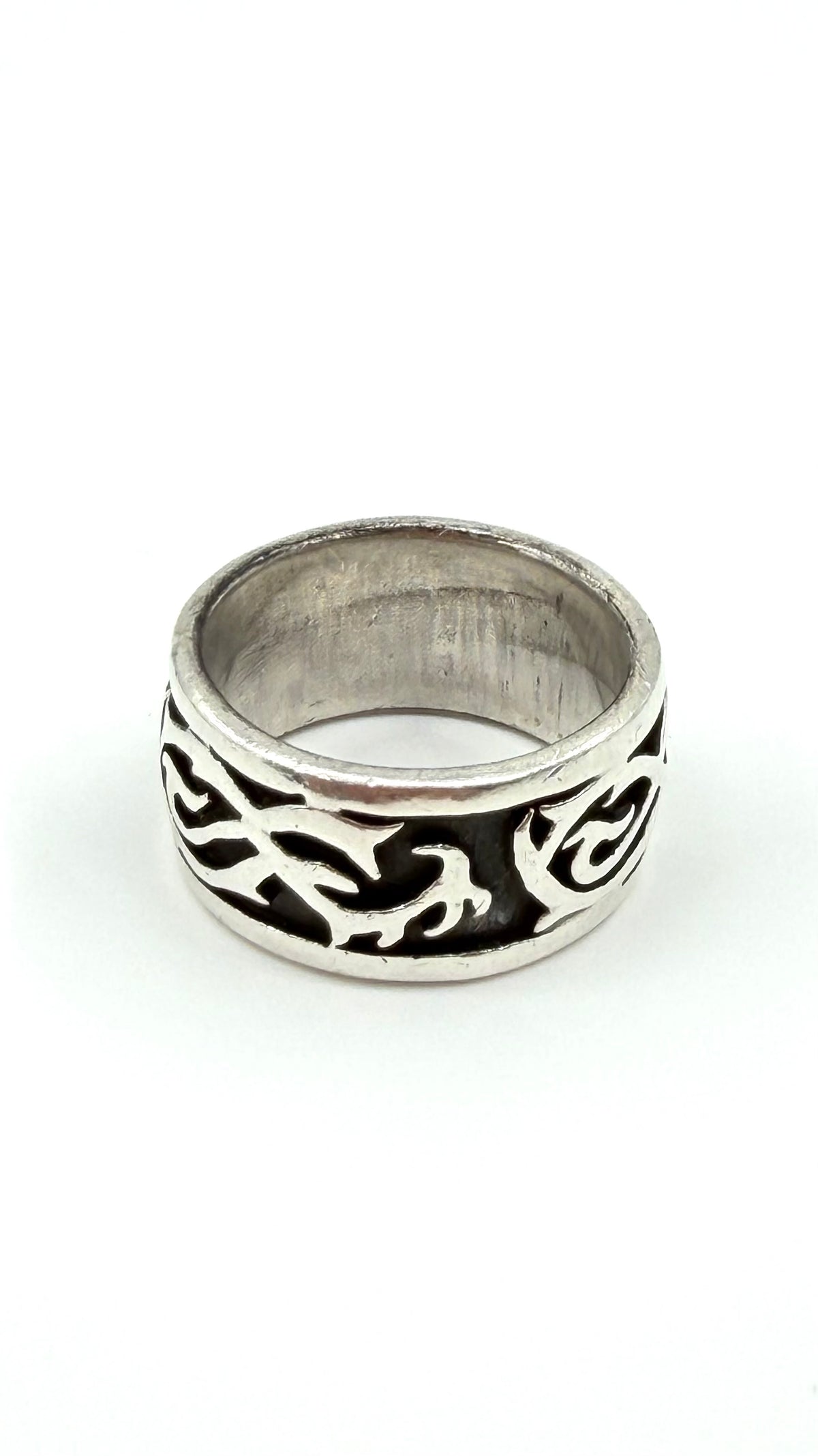 VINTAGE WRAP-AROUND THORN SILVER BAND RING