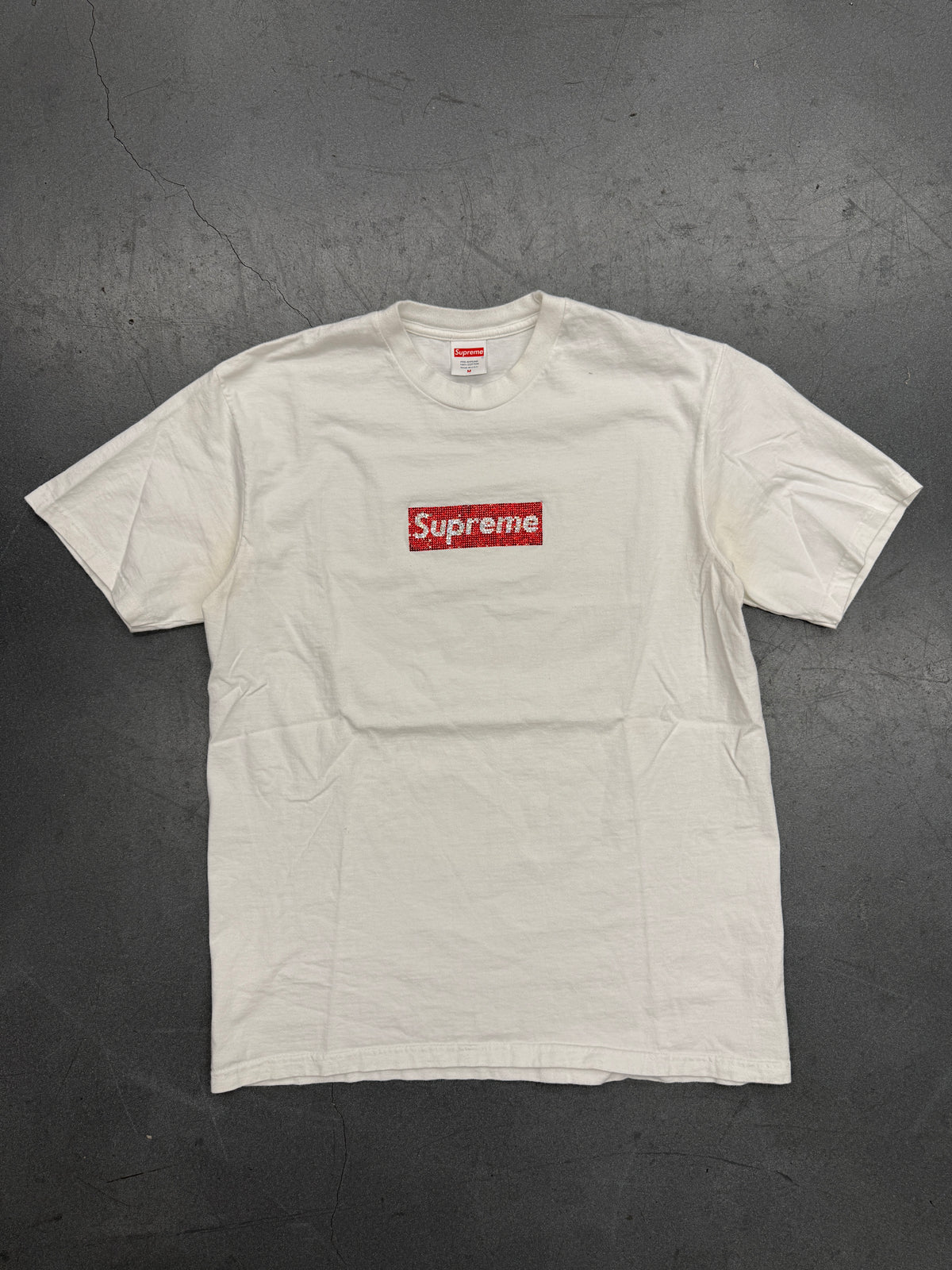 SS19 SUPREME SWAROVSKI BOX LOGO TEE