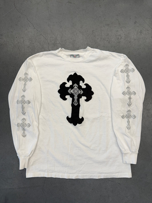 90S VINTAGE HARD TAIL CHROME CROSS STYLE LONG SLEEVE TEE