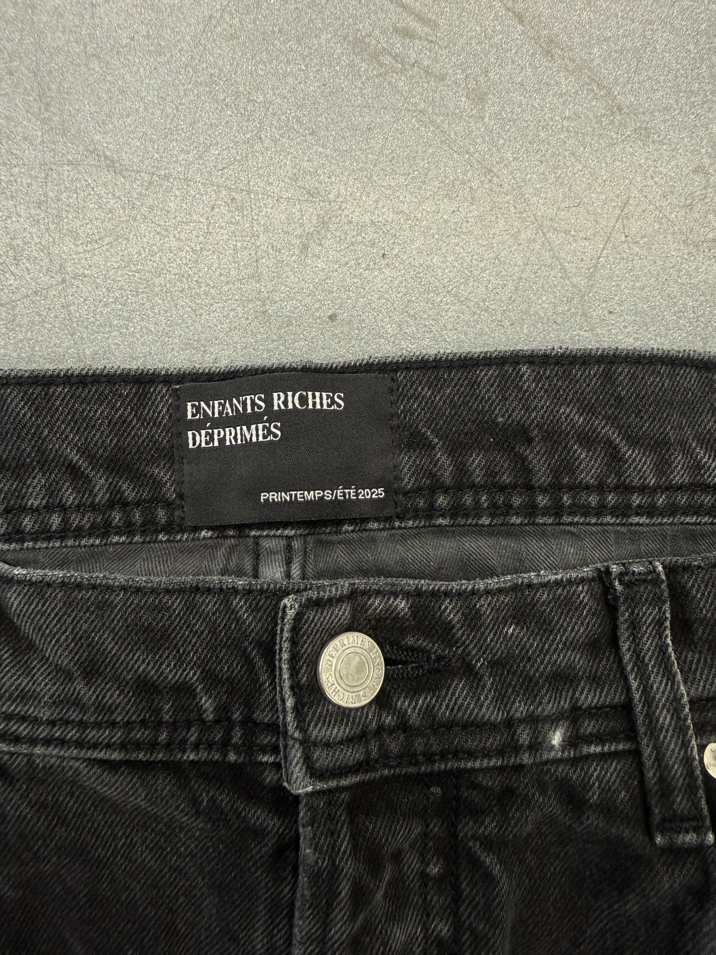 2025 ENFANTS RICHES DEPRIMES DISTRESSED BAGGY FLARED JEANS - BLACK