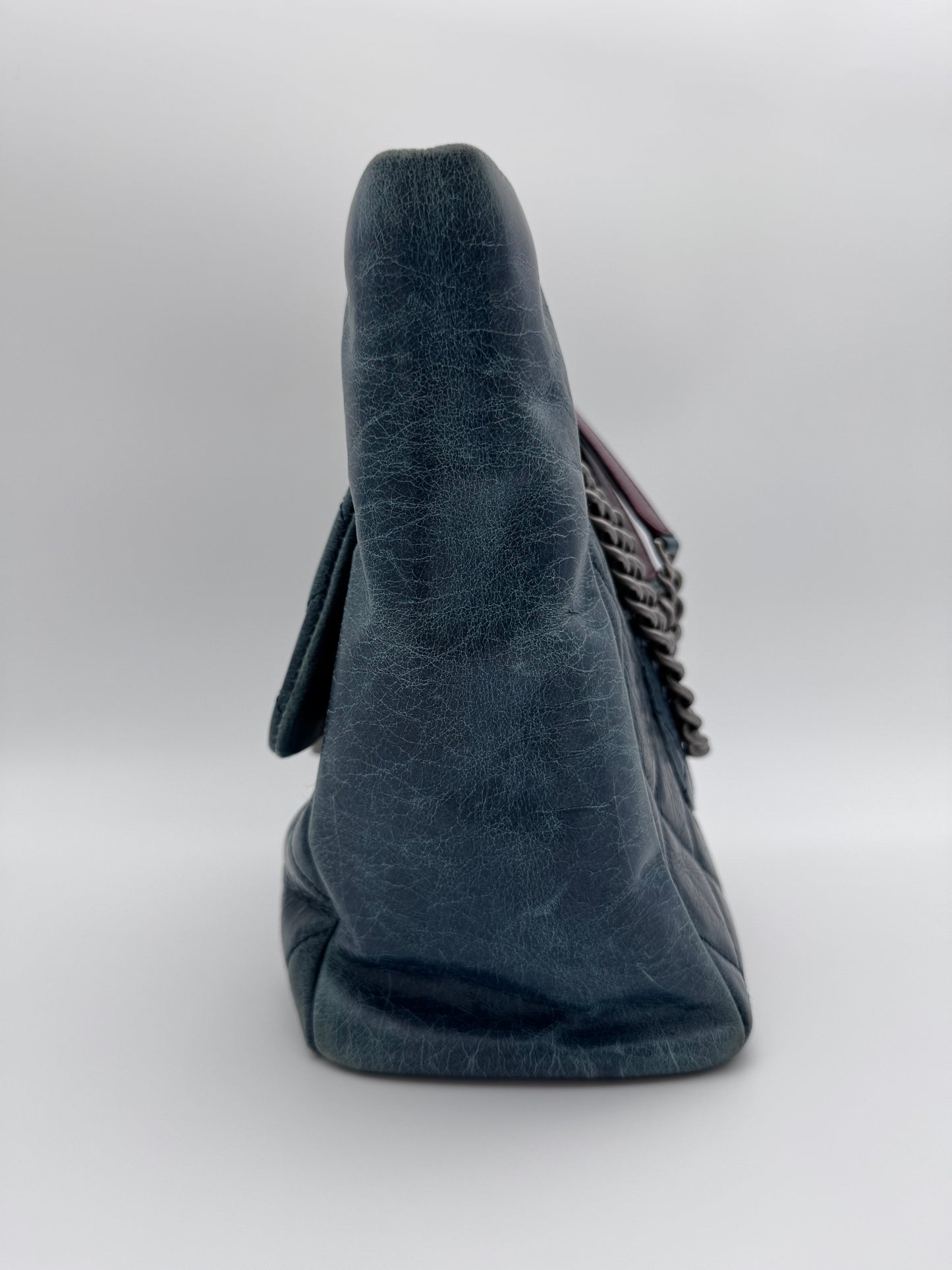 2014 CHANEL SMALL GLAZED CALFSKIN DUO COLOR FLAP BAG