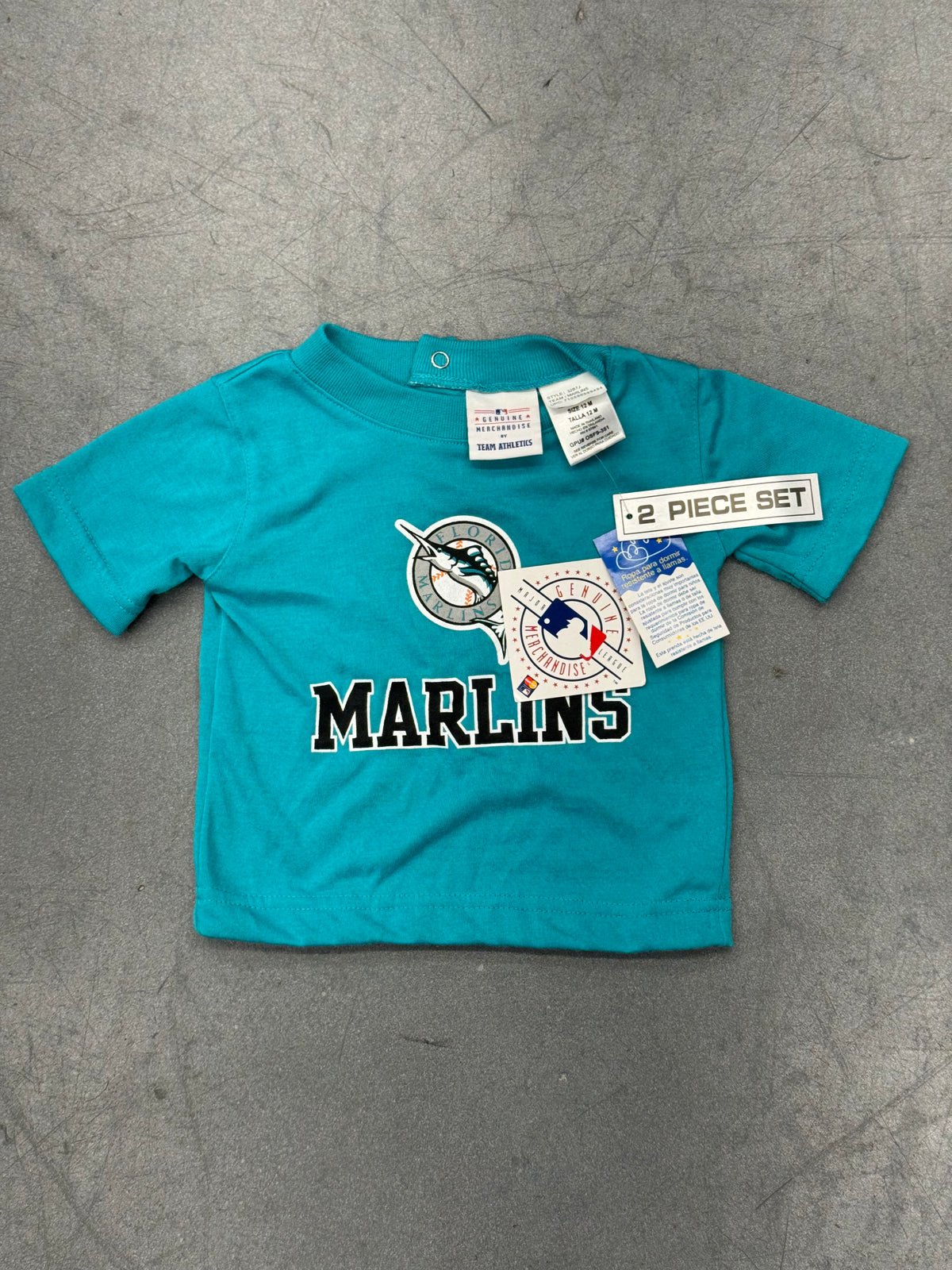 90'S FLORIDA MARLINS LOGO BABY TEE (12M) - NWT