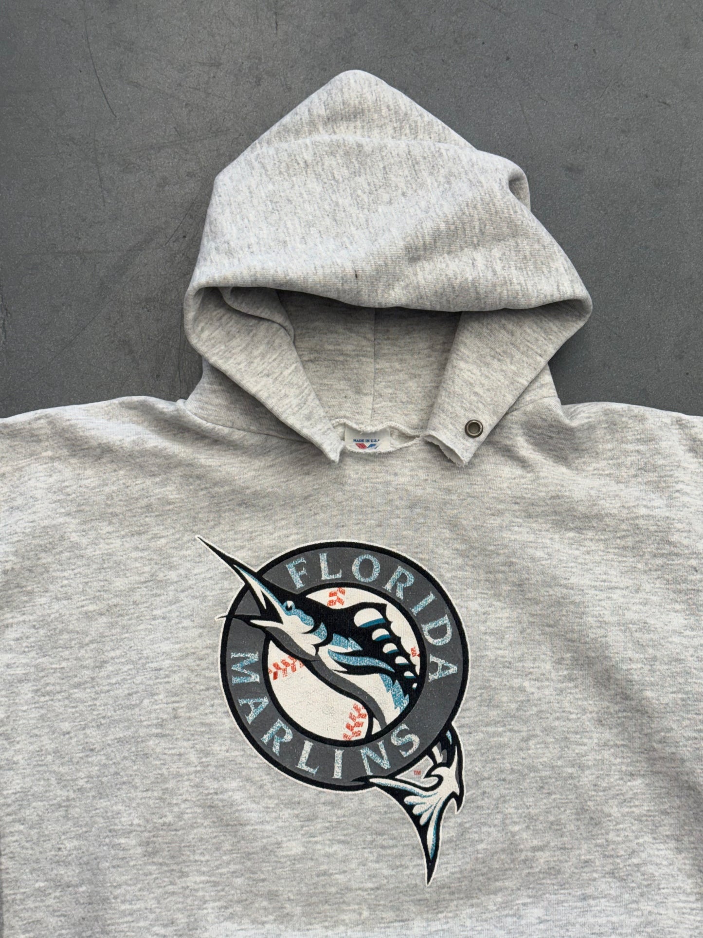 90S MLB FLORIDA MARLINS LOGO HOODIE (JOSTENS TAG)