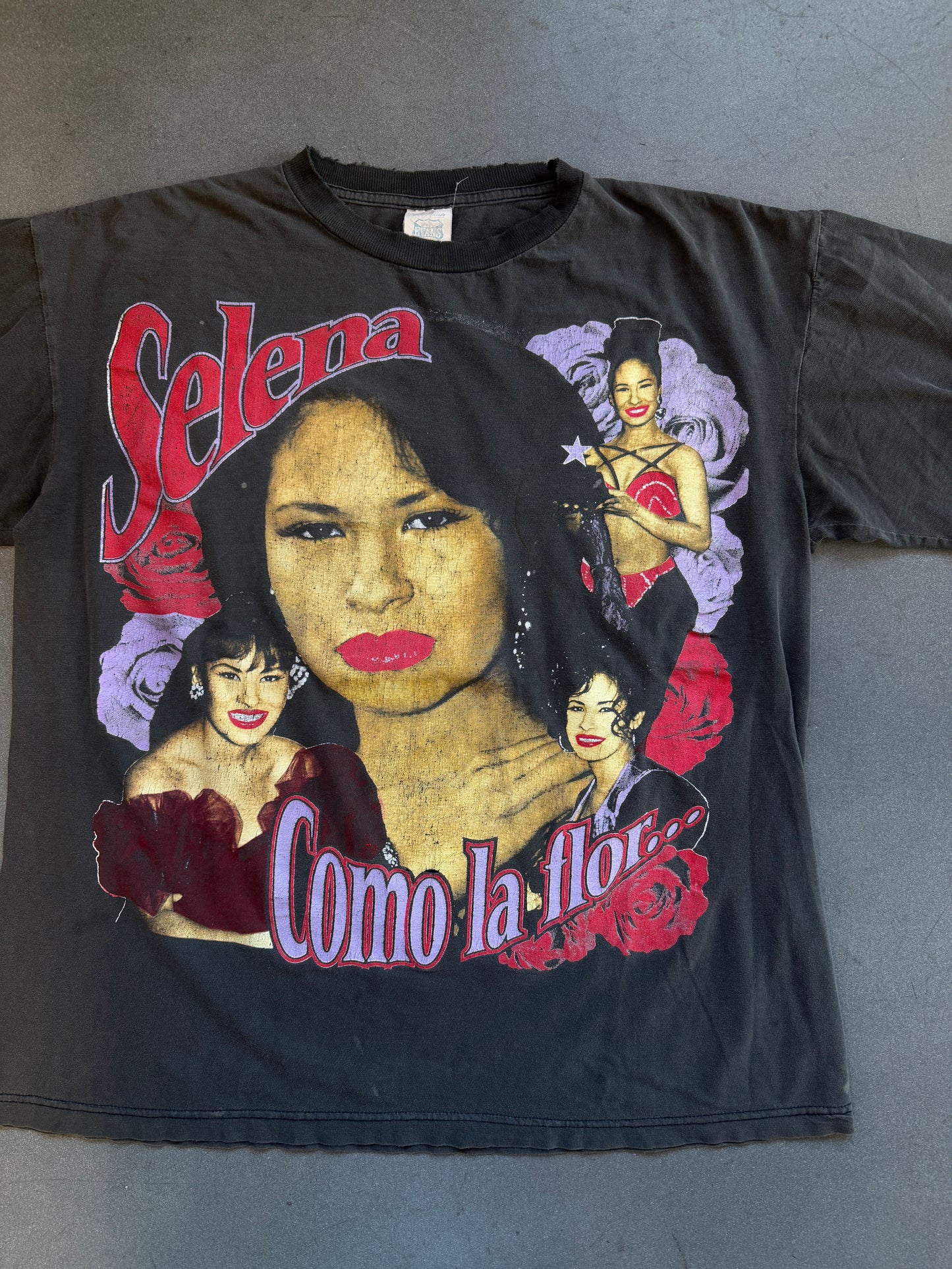 90S SELENA "COMO LA FLOR..." BOOTLEG RAP STYLE TEE (EVAN'S TAG)