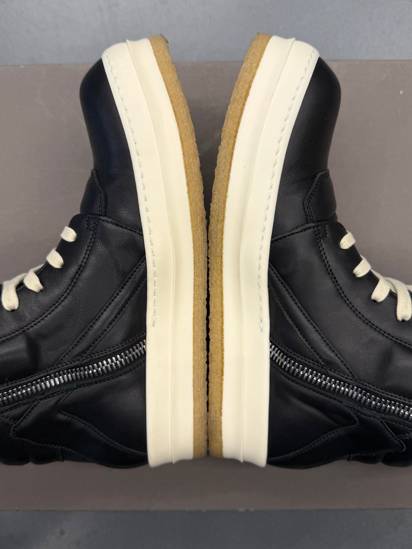 SIZE 40 RICK OWENS CREEP GEOBASKET SNEAKER - BLACK (W/BOX)