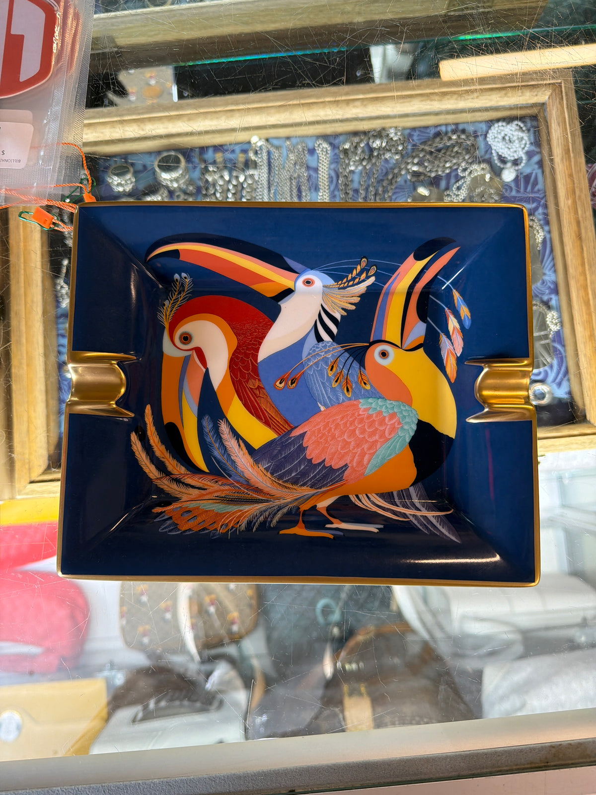 HERMES TOUCANS DE PARADIS PORCELAIN ASHTRAY