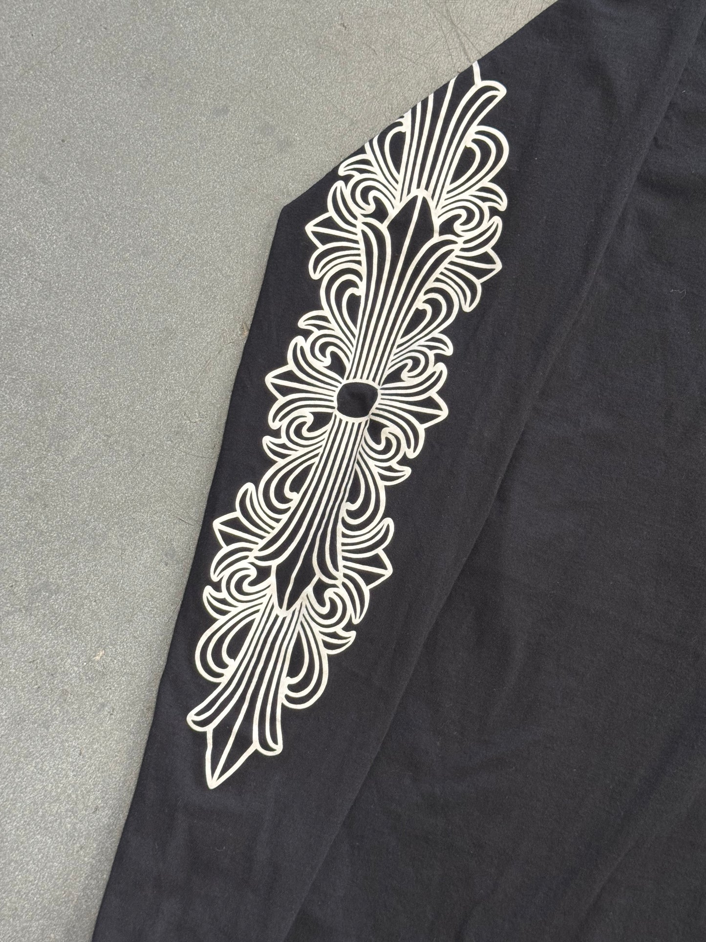 CHROME HEARTS MIAMI FLORAL LS TEE - BLACK/WHITE