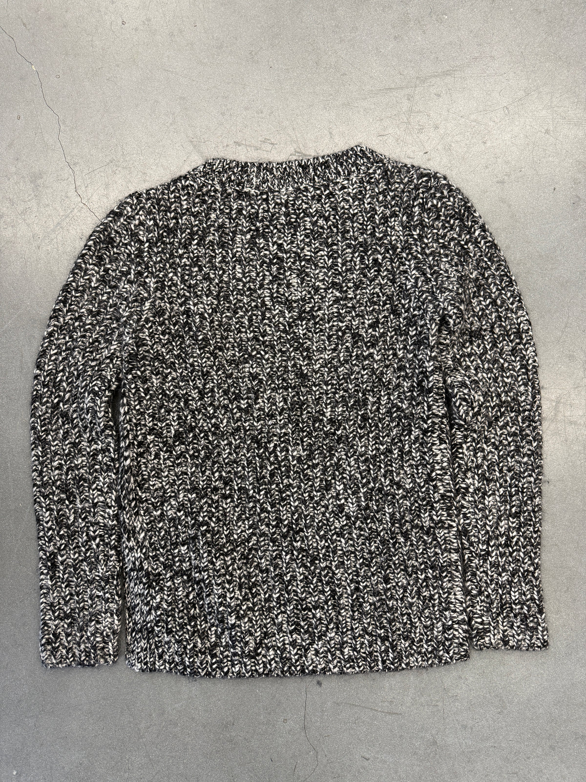 VINTAGE MONCLER MARLED CHUNKY KNIT SIDE BUTTON SWEATER
