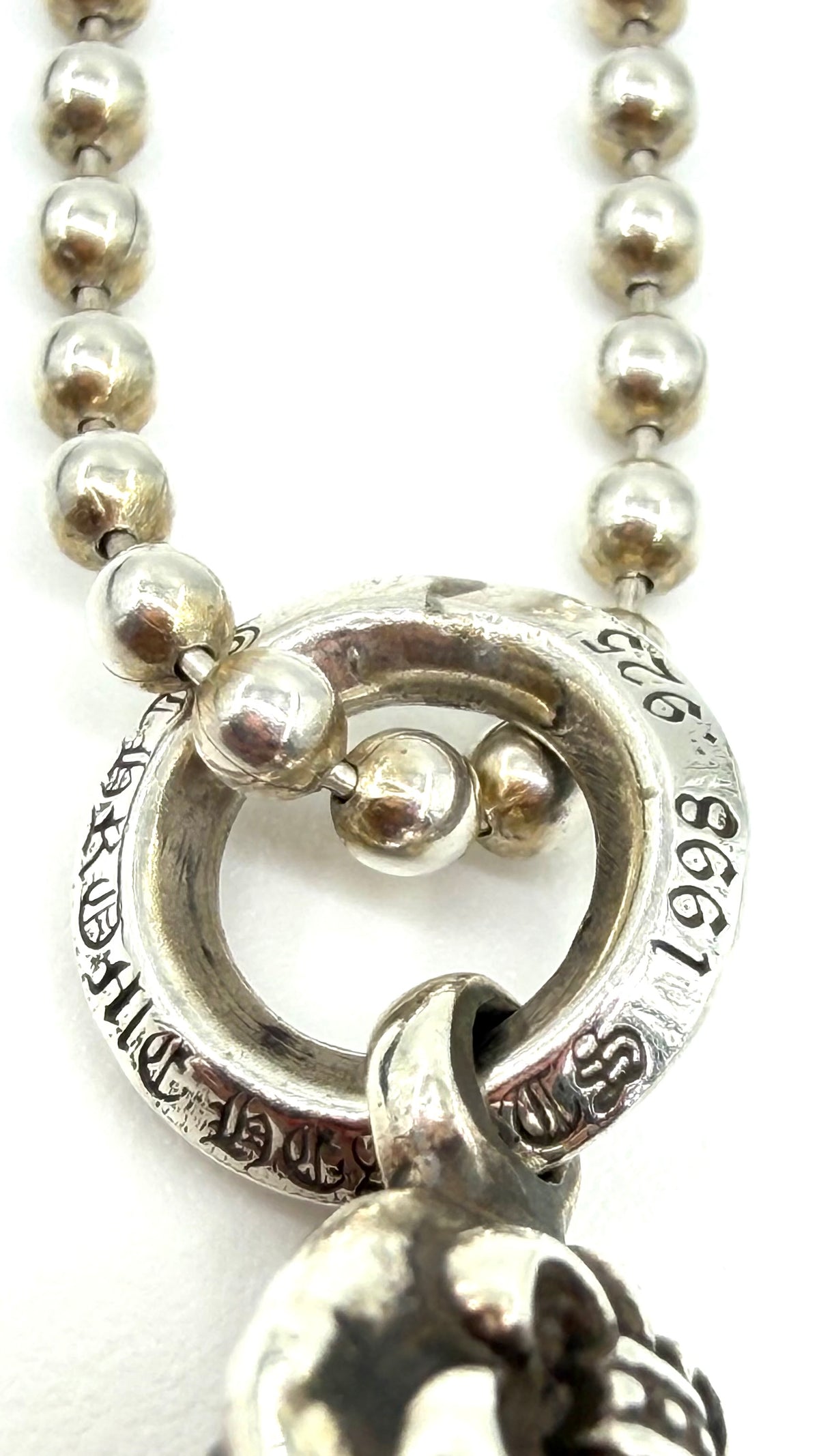CHROME HEARTS 1 BALL BS FLEUR PENDANT + 30 INCH BALL CHAIN