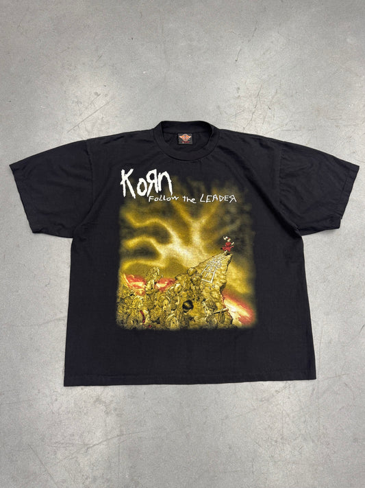 90S KORN FOLLOW THE LEADER BOOTLEG TEE (ROCKEAGLE TAG)