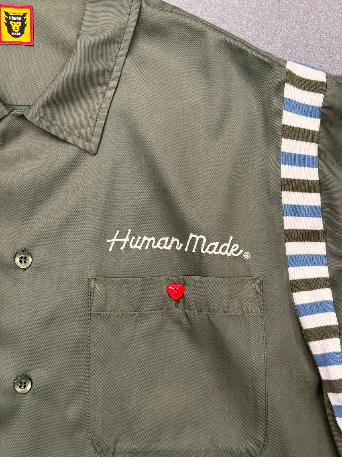 HUMAN MADE BOWLING SHIRT OLIVE DRAB