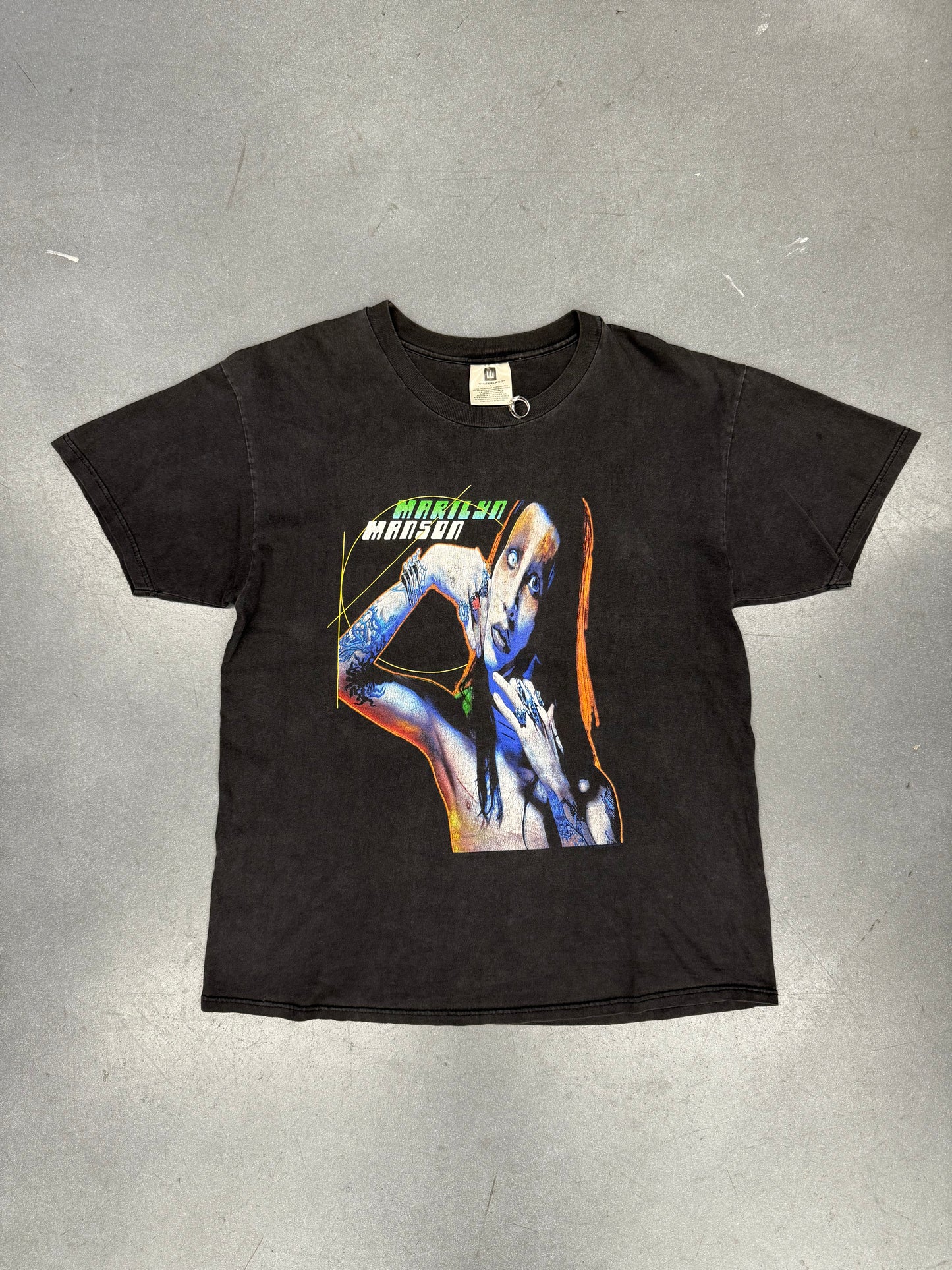 1998 MARILYN MANSON DISTORTED GREEN LETTERS TEE (WINTERLAND TAG)