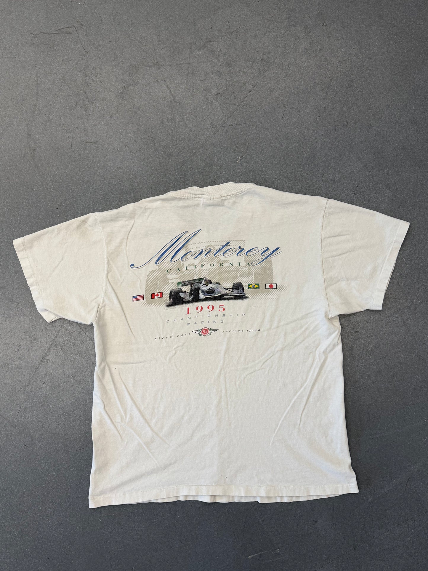 1995 MONTEREY CALIFORNIA CHAMPIONSHIP RACING TEE (HANES BEEFY-T TAG)