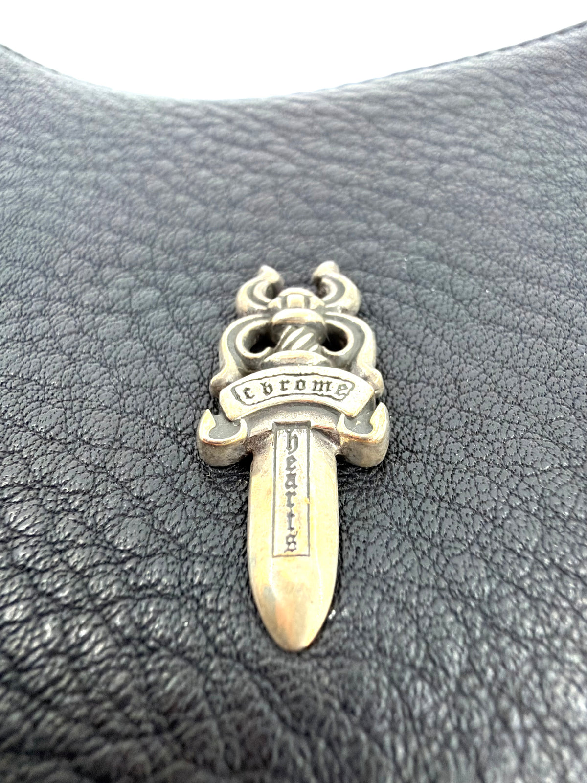 CHROME HEARTS 'VIV' BLACK LEATHER PURSE BAG
