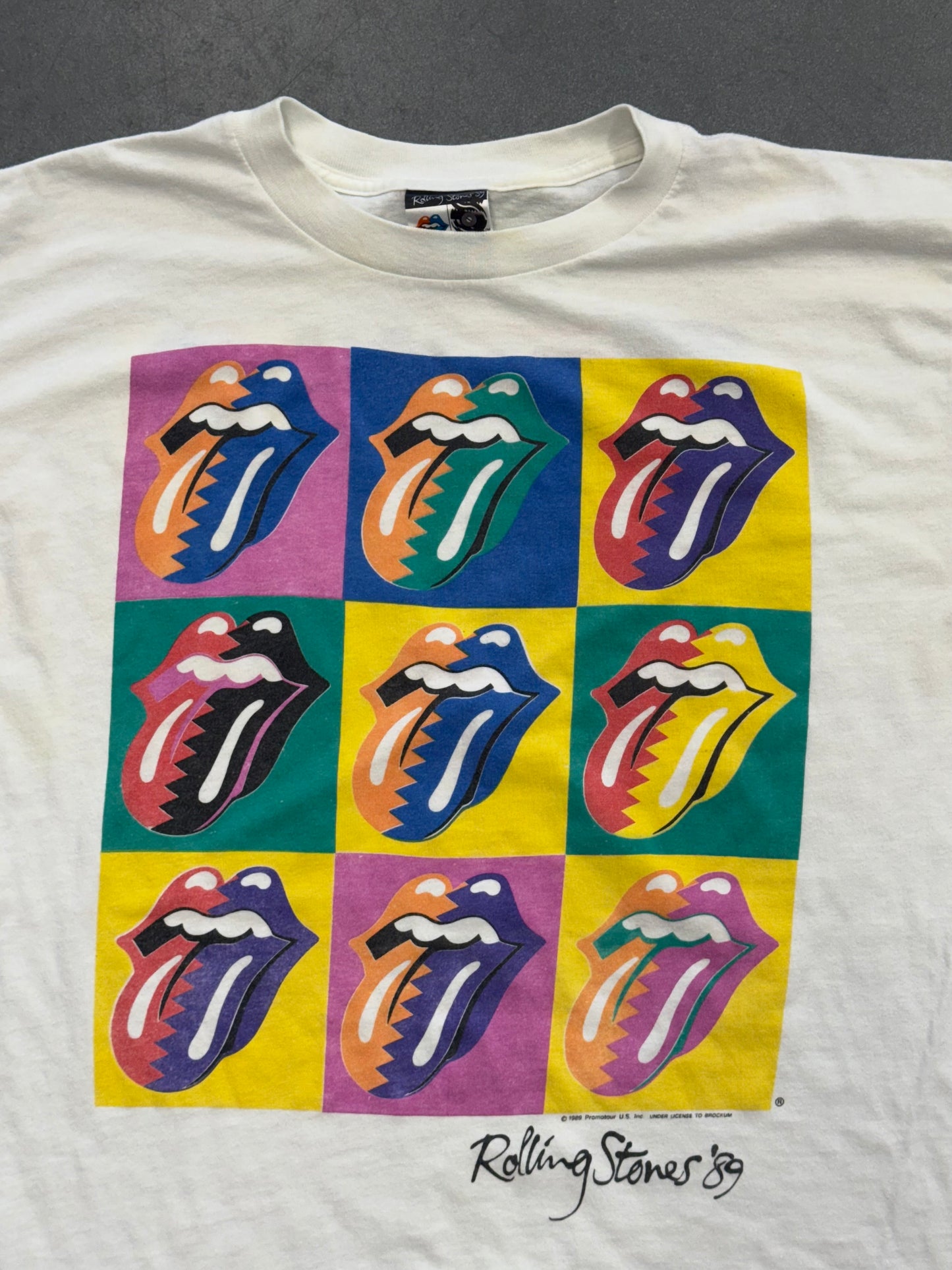 1989 ROLLING STONES THE NORTH AMERICAN TOUR POP ART TEE (ROCKWEAR BY BROCKUM TAG)