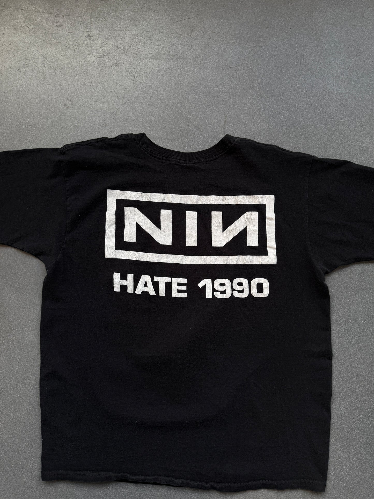NINE INCH NAILS HATE 1990 TEE (FRUIT OF THE LOOM HEAVY TAG)