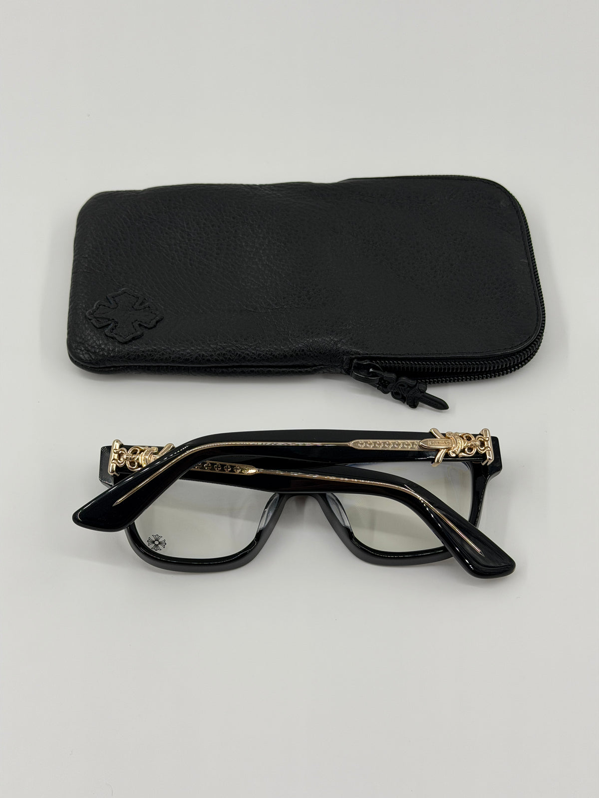 CHROME HEARTS VAGILLIONAIRE II EYEGLASSES - BLACK/GOLD