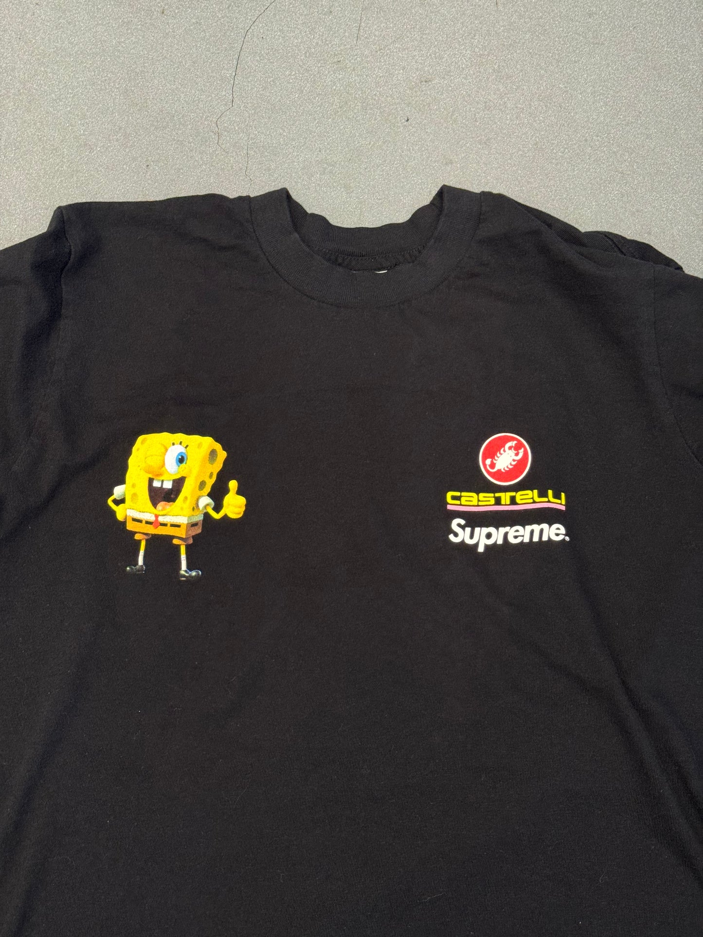 SS25 SUPREME SPONGEBOB CASTELLI RACING LONG SLEEVE TEE BLACK - SMALL