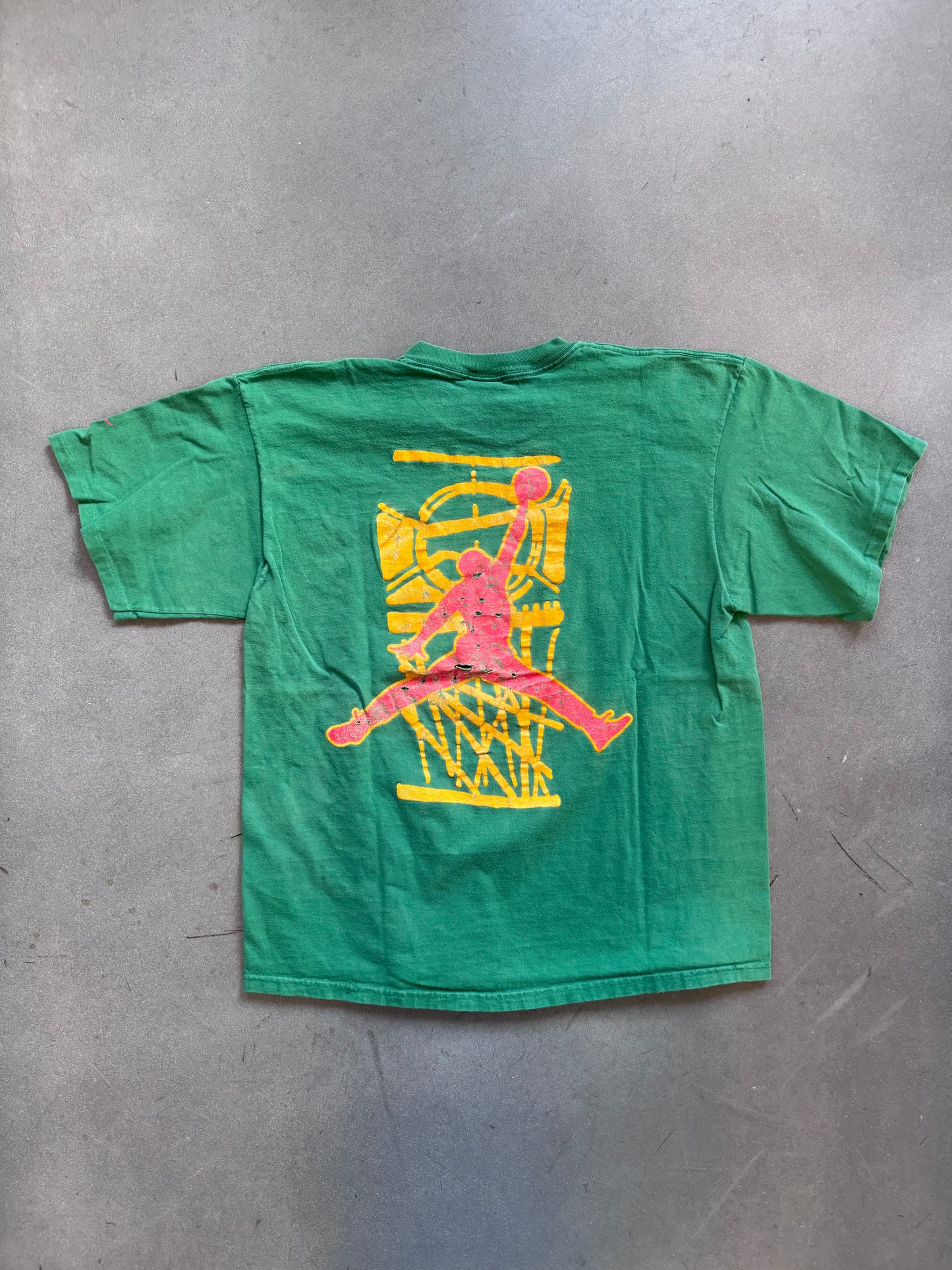 90'S NIKE AIR JORDAN MULLET GREEN TEE (90'S WHITE/GRAY TAG)