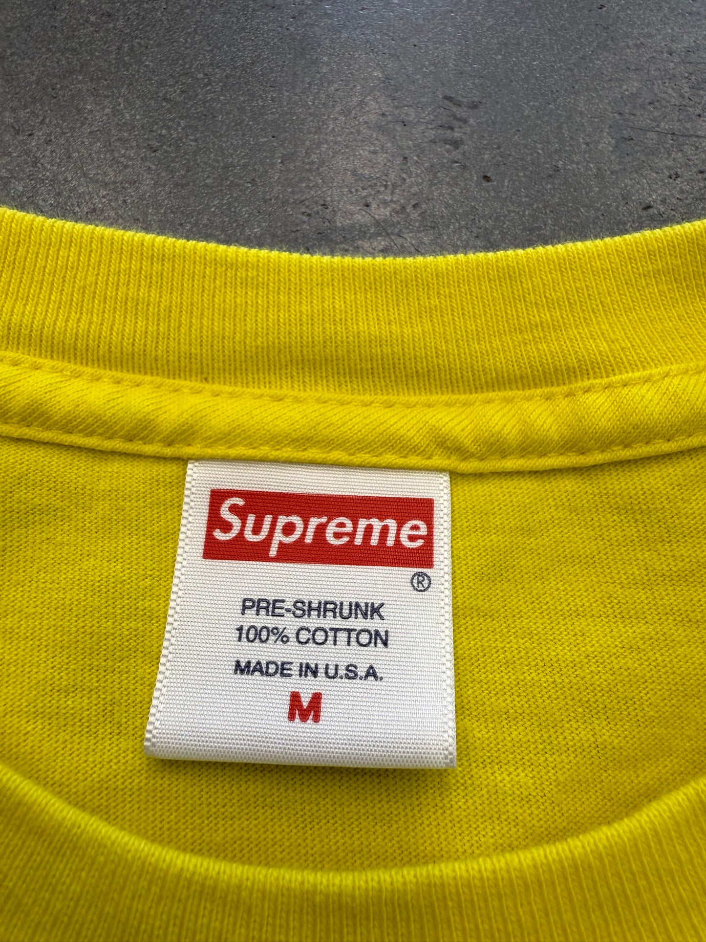 SS20 SUPREME TIME TEE YELLOW MEDIUM